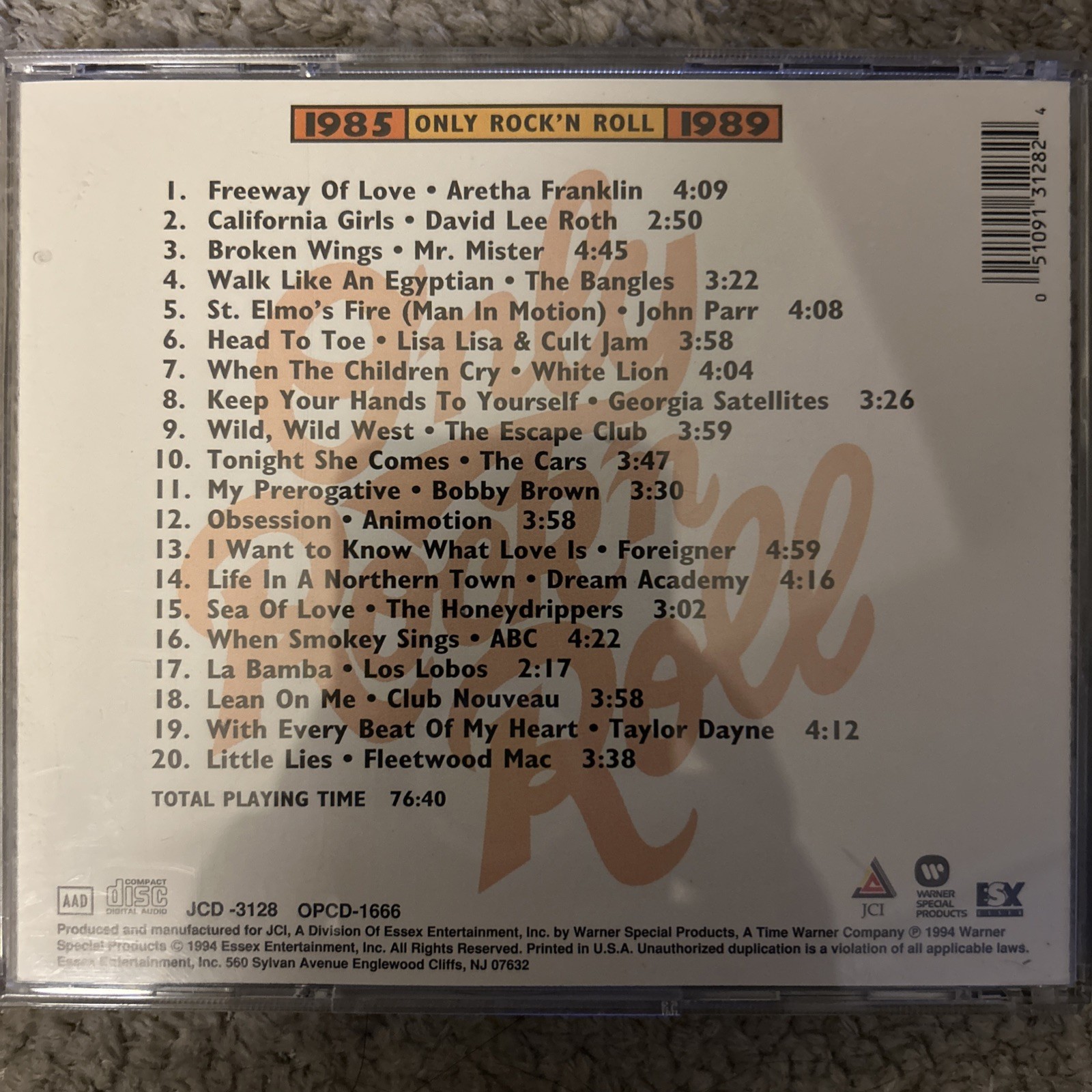 Only Rock 'N Roll 1985-1989: #1 Radio Hits [1998] by Various Artists (CD, 1994,