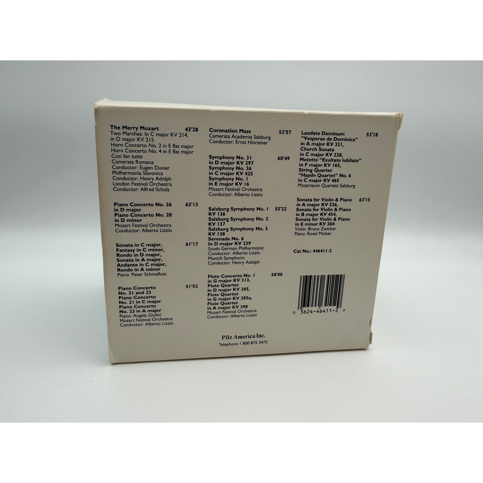 Wolfgang Amadeus Mozart 10 CD Box Set Vienna Master Series Pilz 446411-2