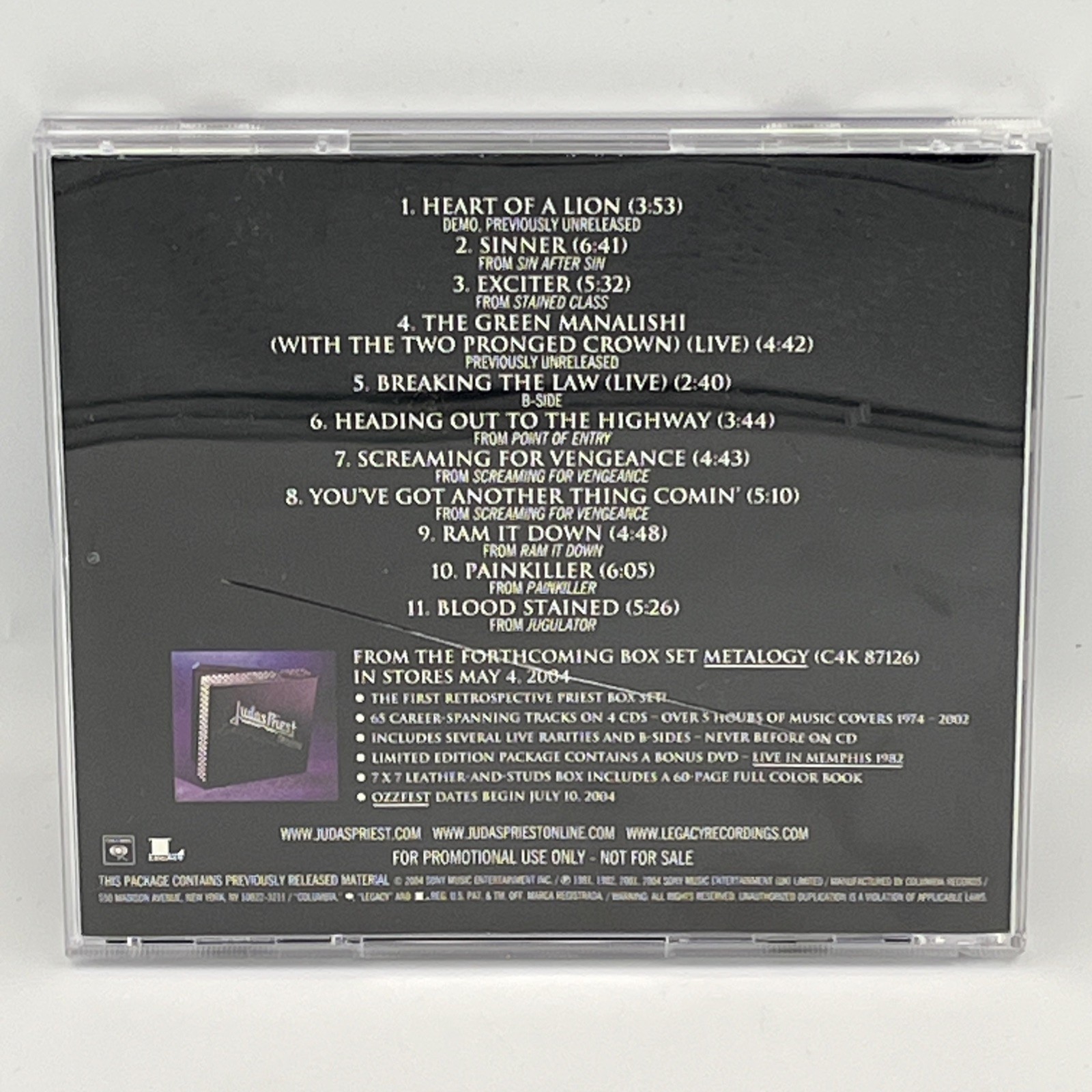 JUDAS PRIEST Metalogy Box Set Sampler PROMO CD Excellent Tested Crack In Case