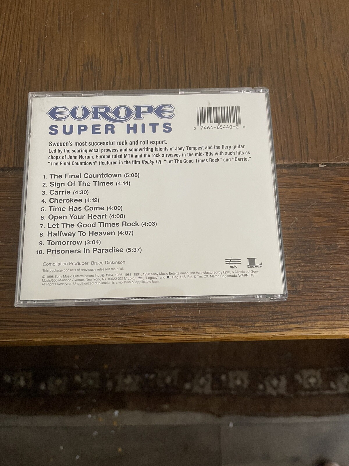 Europe *Super Hits *CD *NM/NM *1998 *Epic *EK65440 *HARD ROCK *GLAM METAL OO