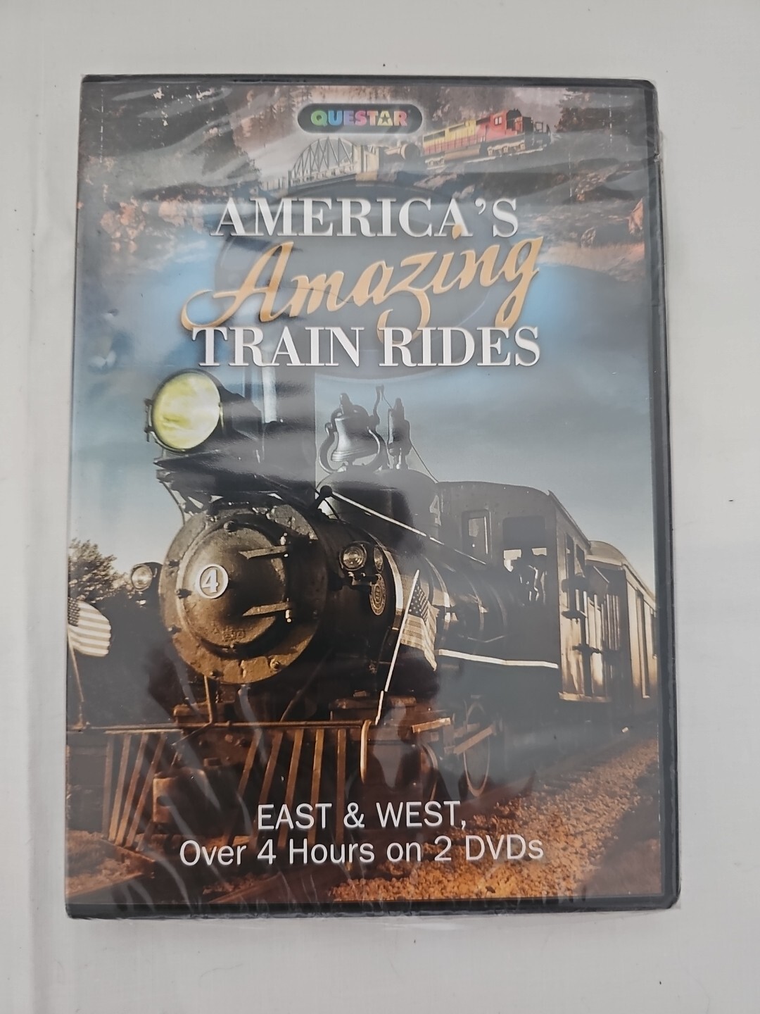 AMERICAS AMAZING TRAIN RIDES EAST & WEST 2 DVD SET 2014 QUESTAR OVER 4 HOURS