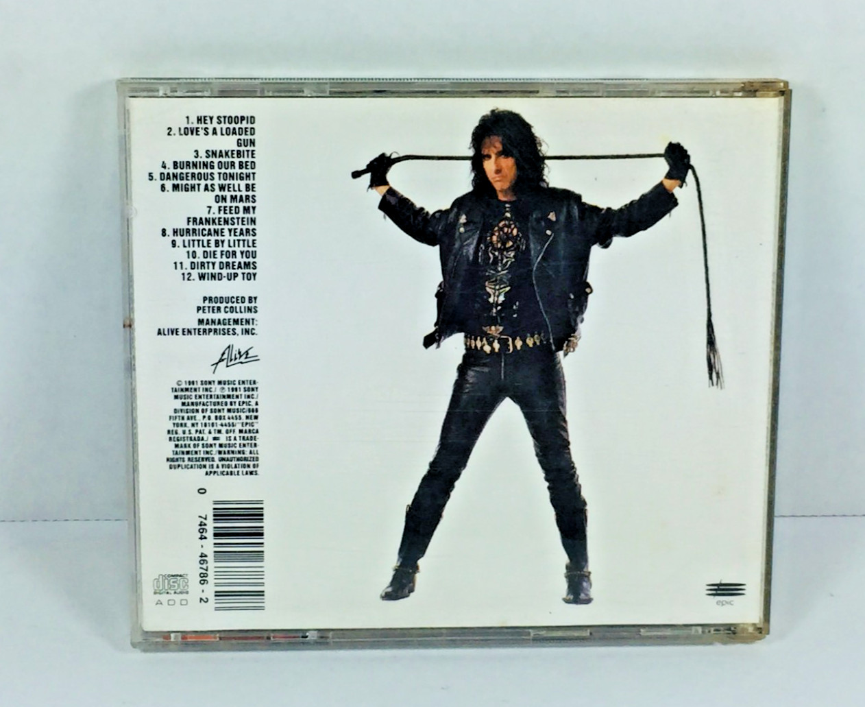 ALICE COOPER "HEY STOOPID" (1991) CD Hard Rock Glam Metal ALBUM Epic Rock VTG+++