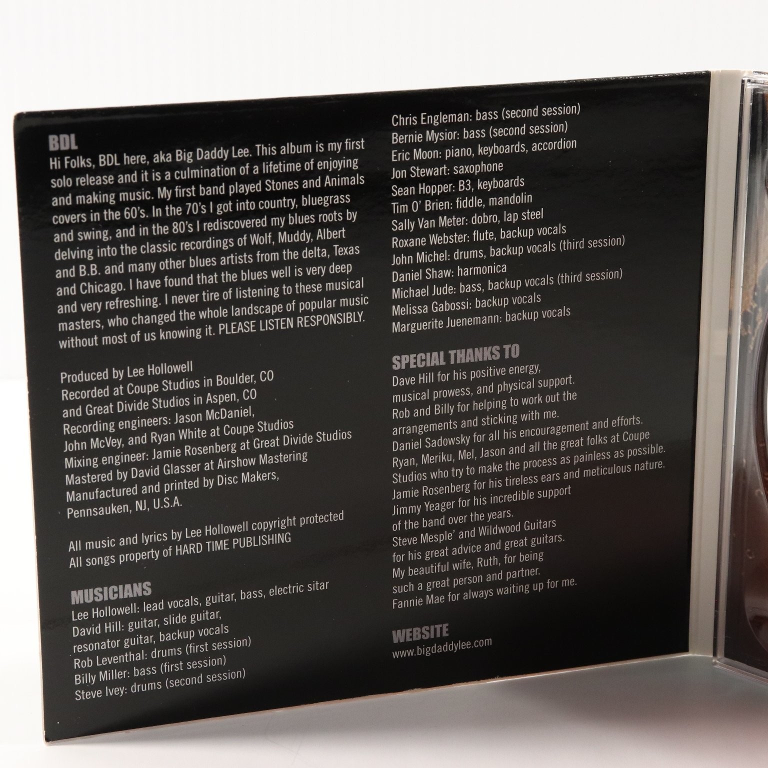 BDL – The Reason CD 2012 Blues Roots Rock Hard Time Big Daddy Lee Digipak
