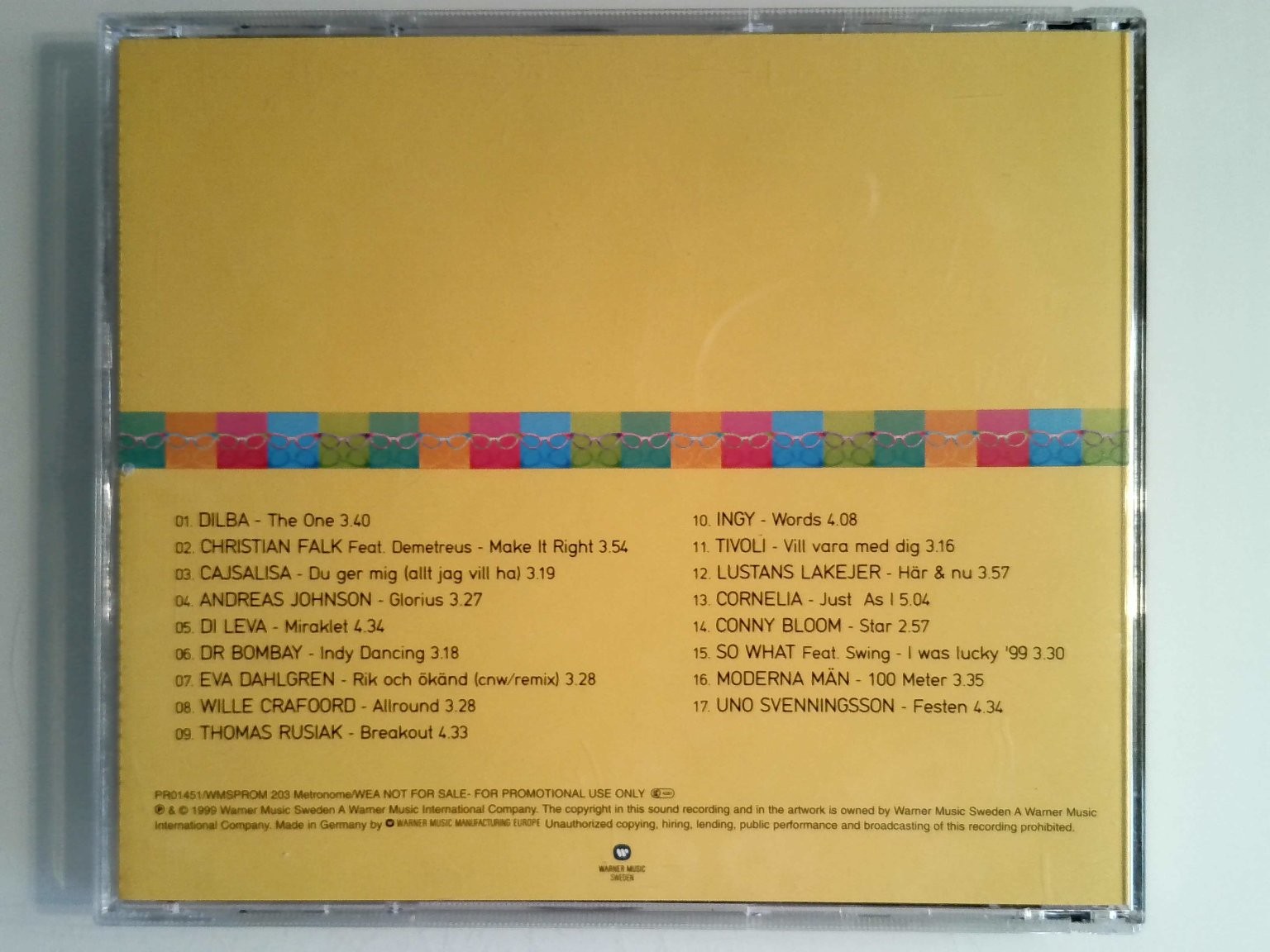 Warner Corner 9 - Glad Sommar! Promo CD 1999 Pop Warner Music Sweden