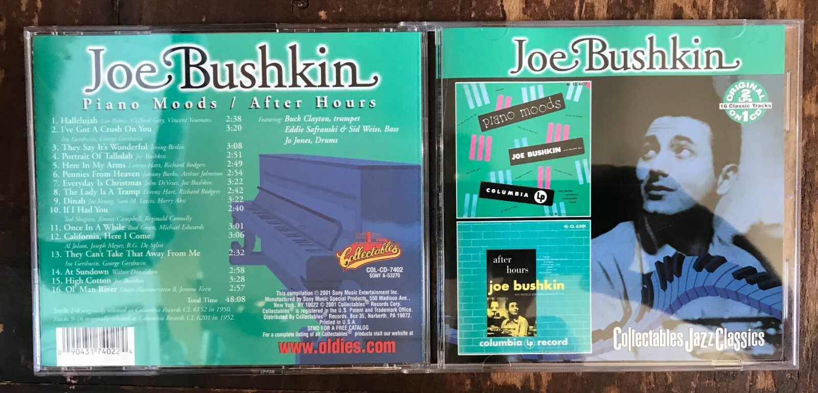 Joe Bushkin In Concert Town Hall & Piano Moods/After Hours 2 Collectables CDs!