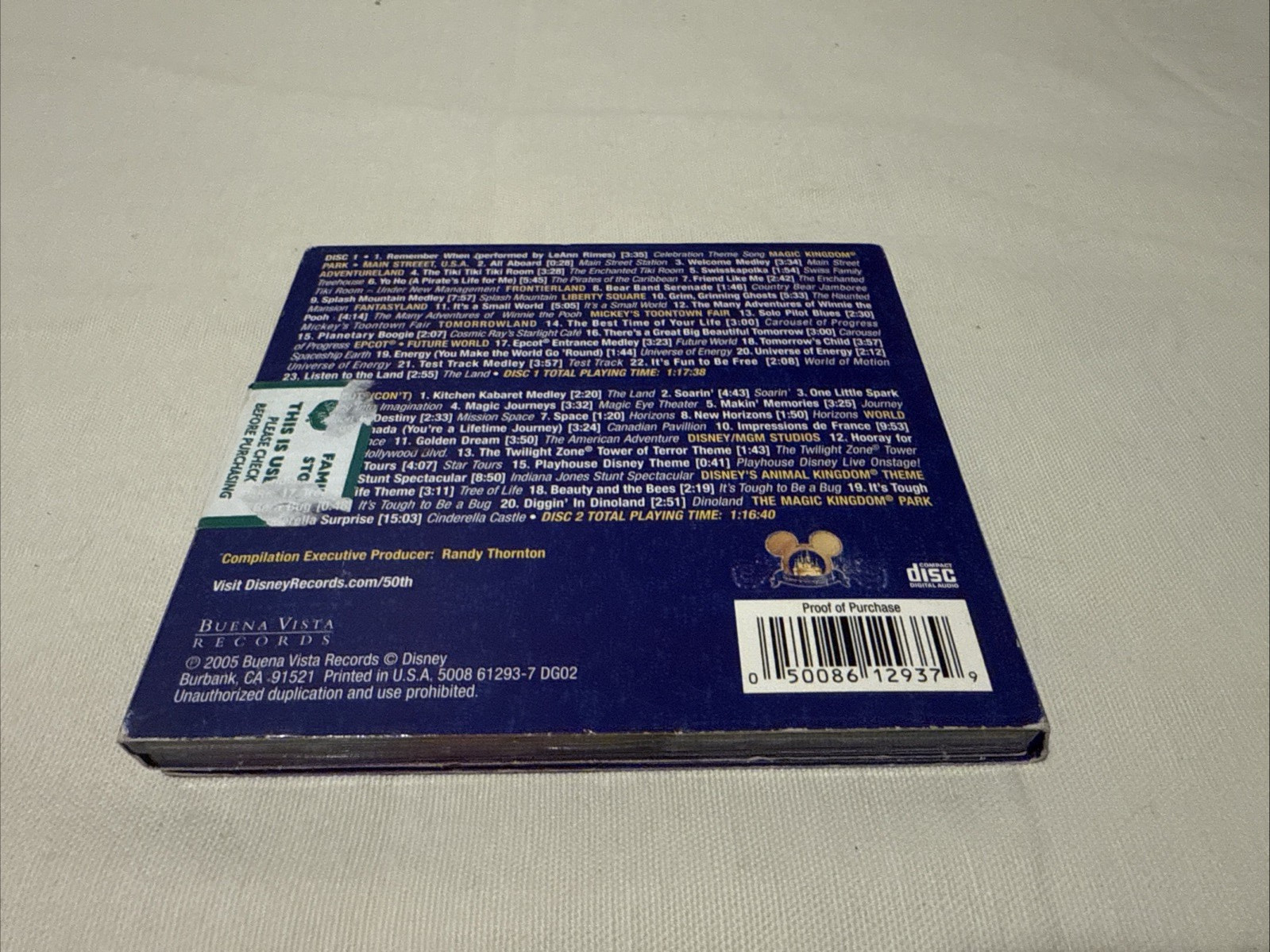 The Official Album of Walt Disney World Resort 2-CD Set Tested Working
