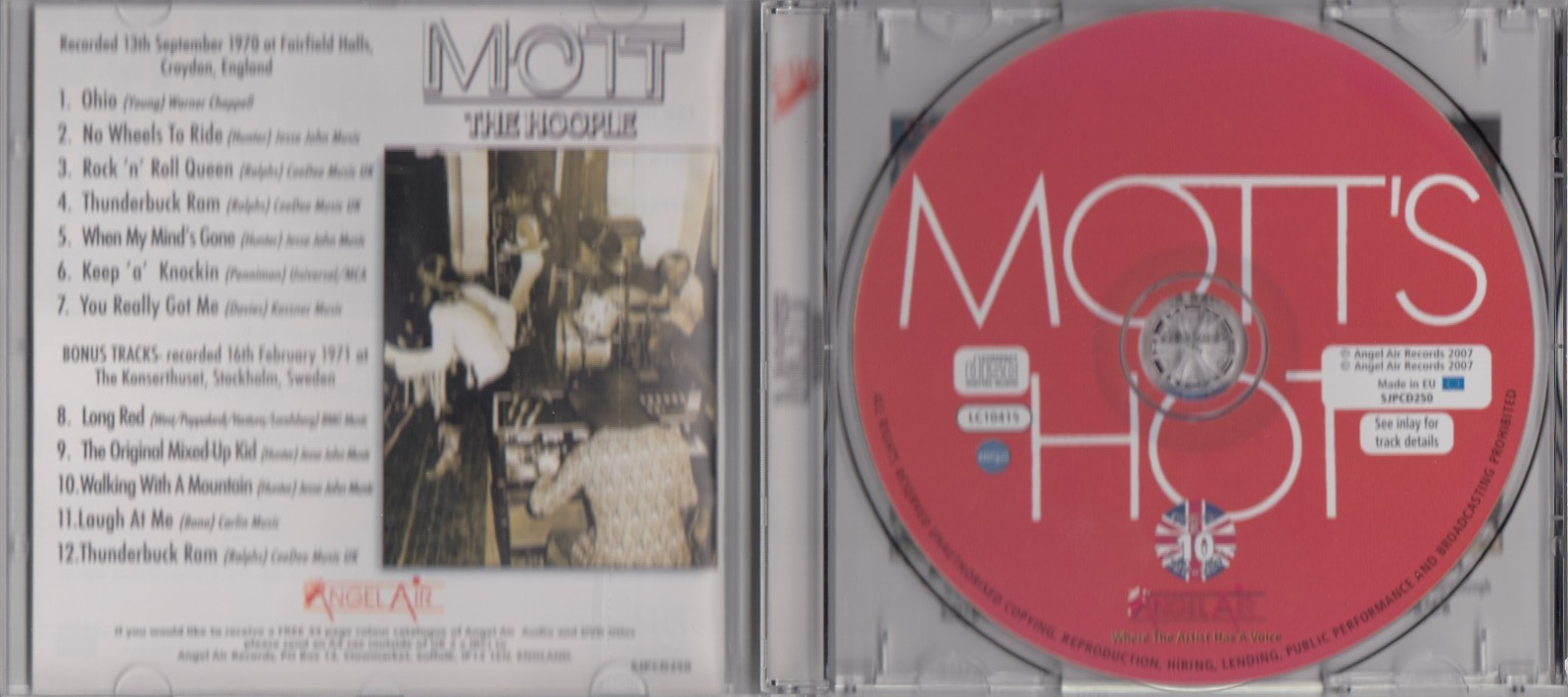Mott the Hoople - Fairfield Halls Live 1970 CD 2007 IMPORT RARE