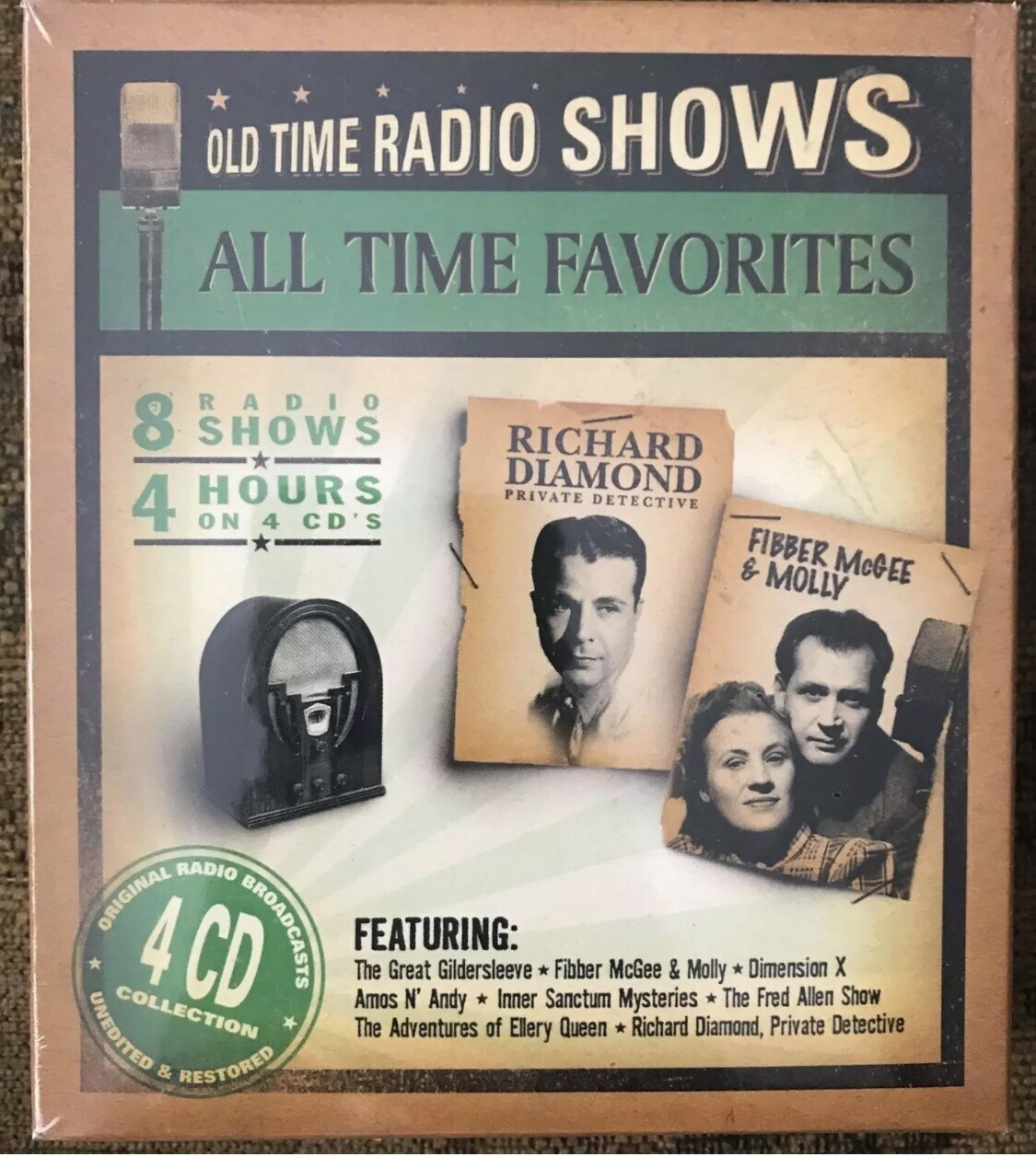 Old Time Radio Shows All-Time Favorites 4CD Set 8 Radio Shows 4 Hours NEW SEALED