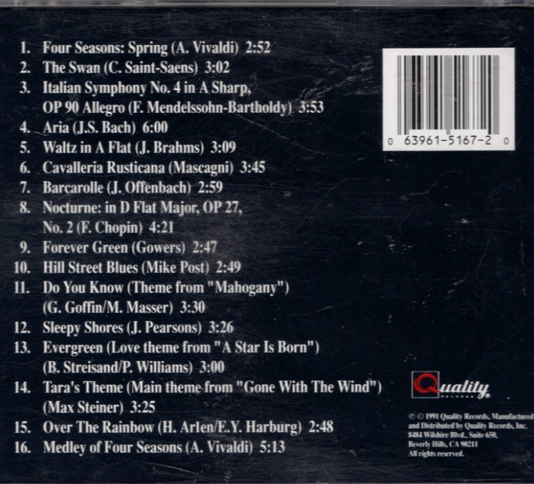 My Classic Collection by Richard Clayderman CD Jul-1991 Quality Records VGC