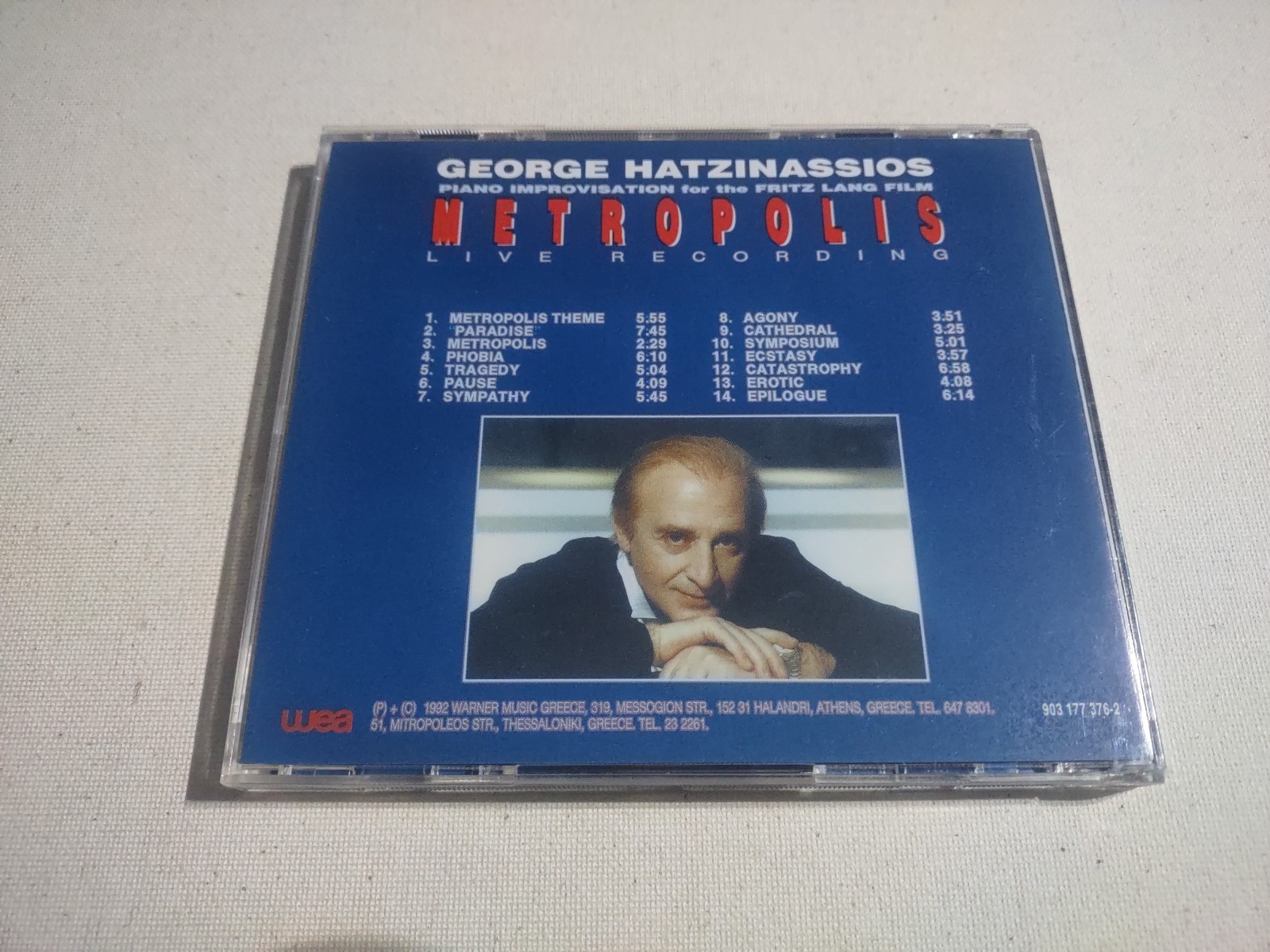 METROPOLIS LIVE RECORDING 1992 CD PIANO IMPROVISATION BY GEORGE HATZINASSIOS