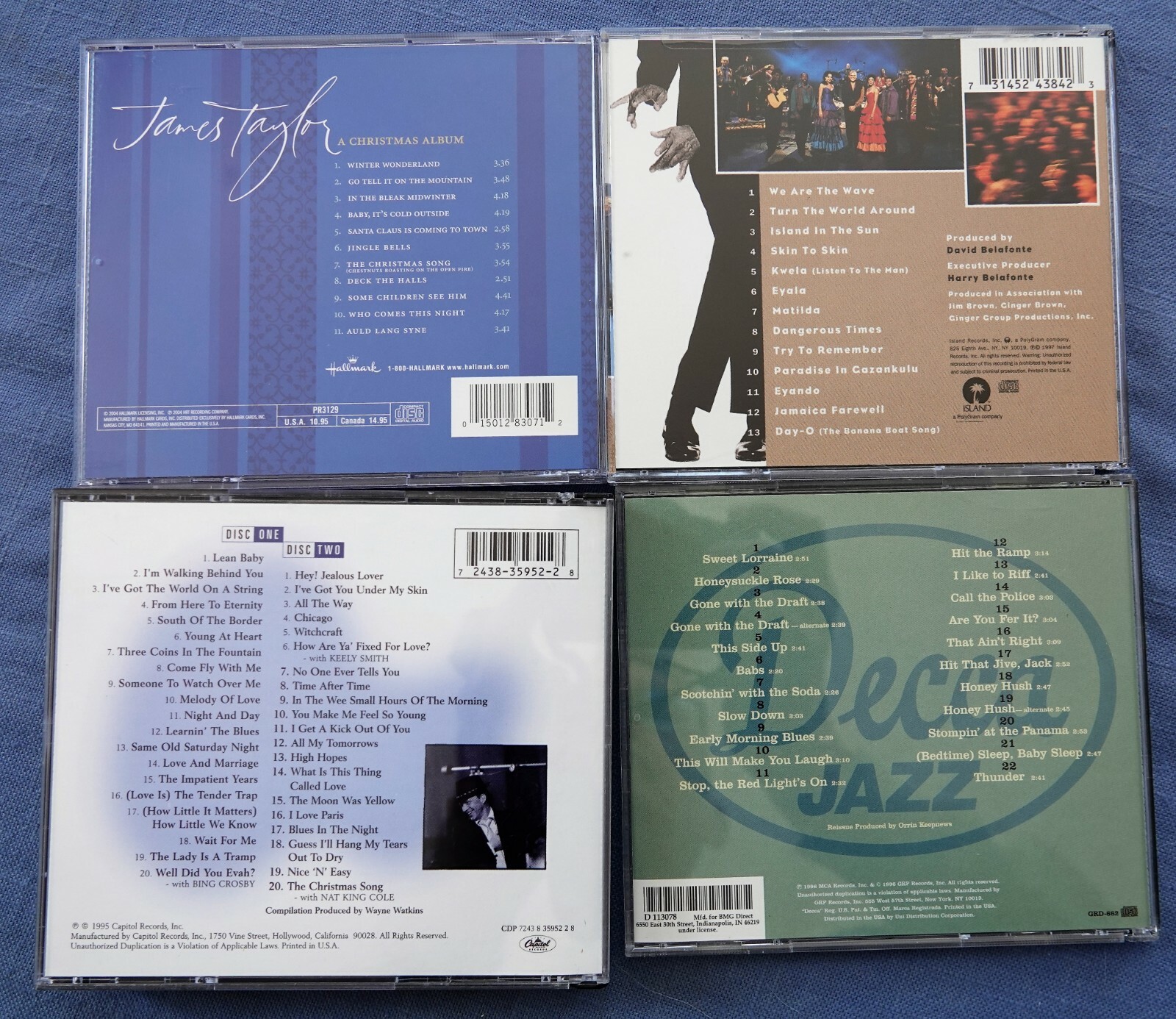 LOT OF 7 CD ALBUMS MALE VOCALS IN JEWEL CASES (8-DISCS) SINATRA, TAYLOR, COLE +