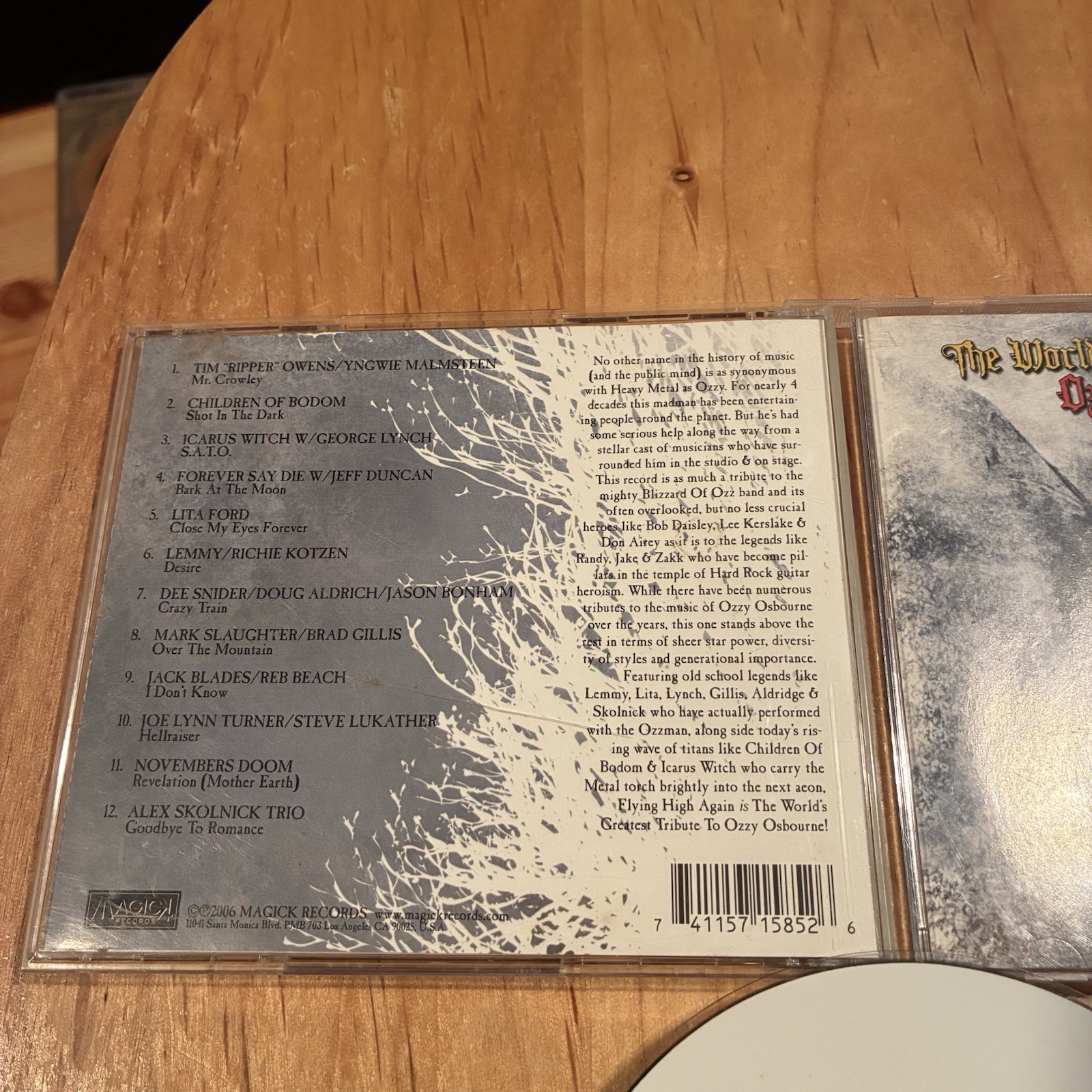 Flying High Again Tribute To Ozzy Osbourne CD yngwie novembers doom testament