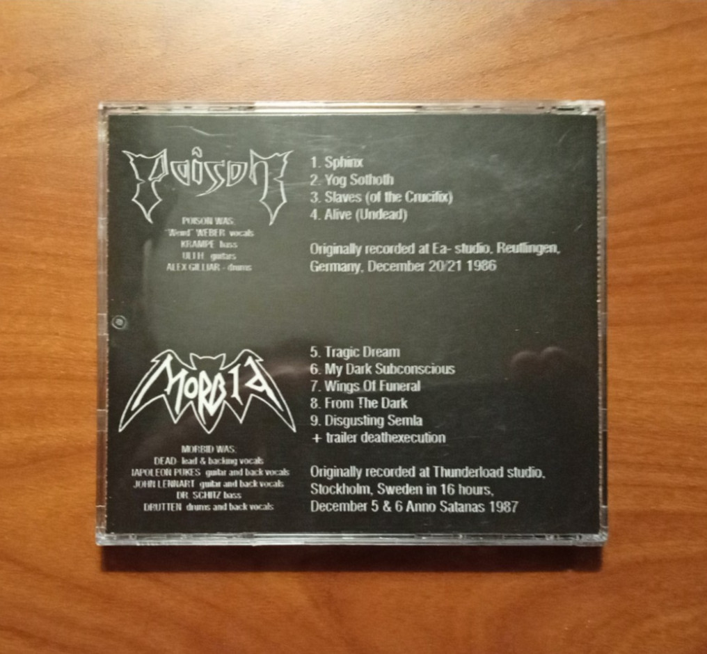 Poison / Morbid - Into The Abyss / December Moon CD Sarcofago Possessed Mayhem