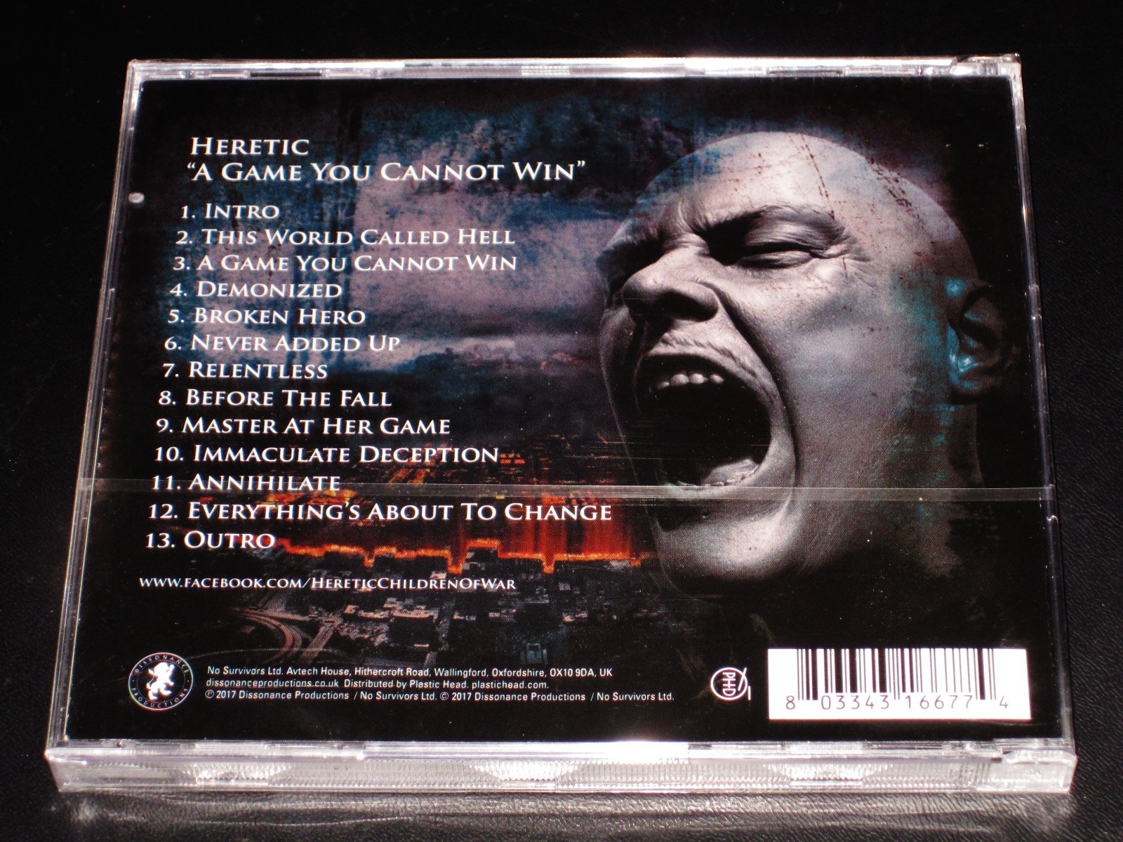 Heretic: A Game You Cannot Win CD 2017 Dissonance UK DISS095CD Jewel Case NEW