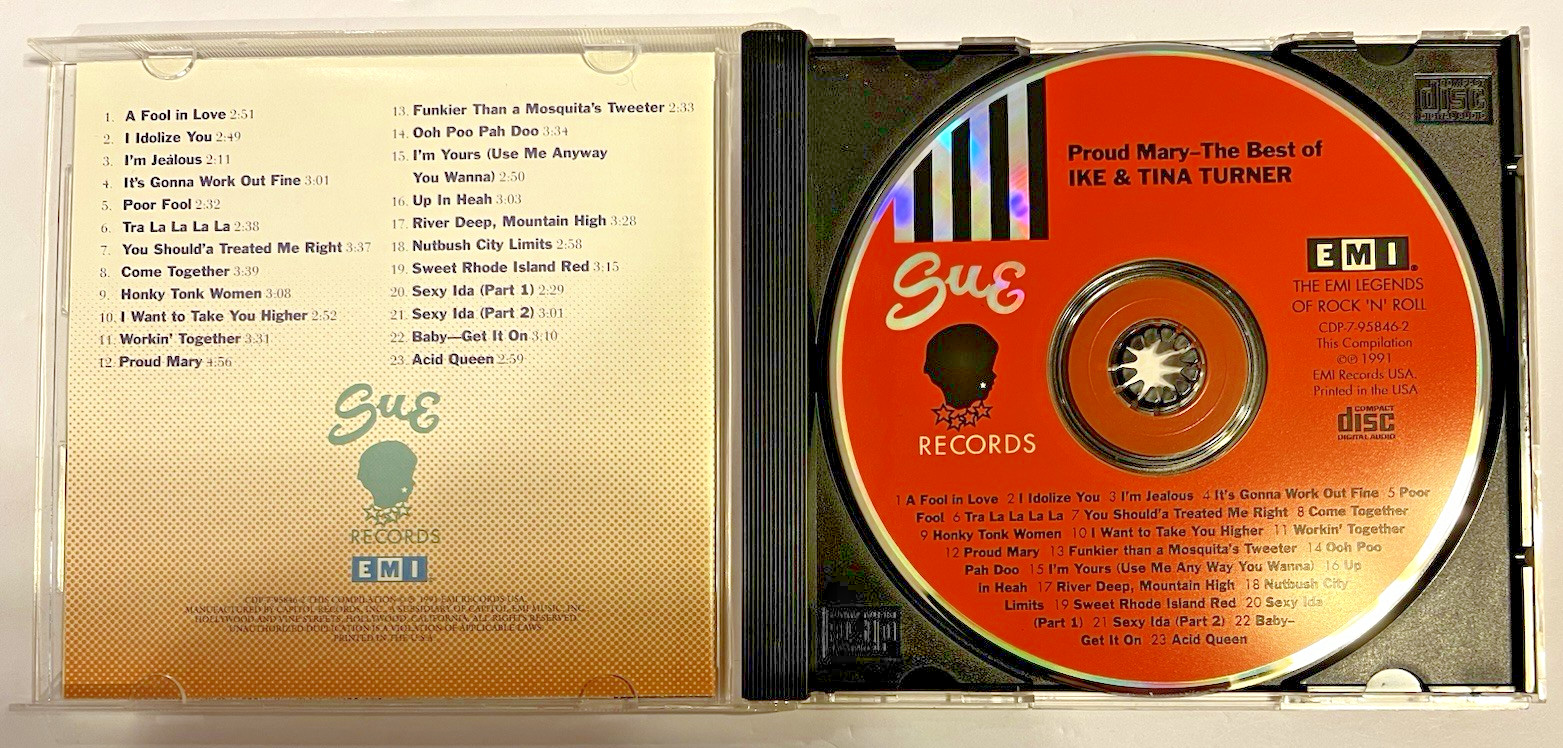 Proud Mary: Best of by Ike & Tina Turner (EMI-SUE Records CD) 23 Tracks-Like New