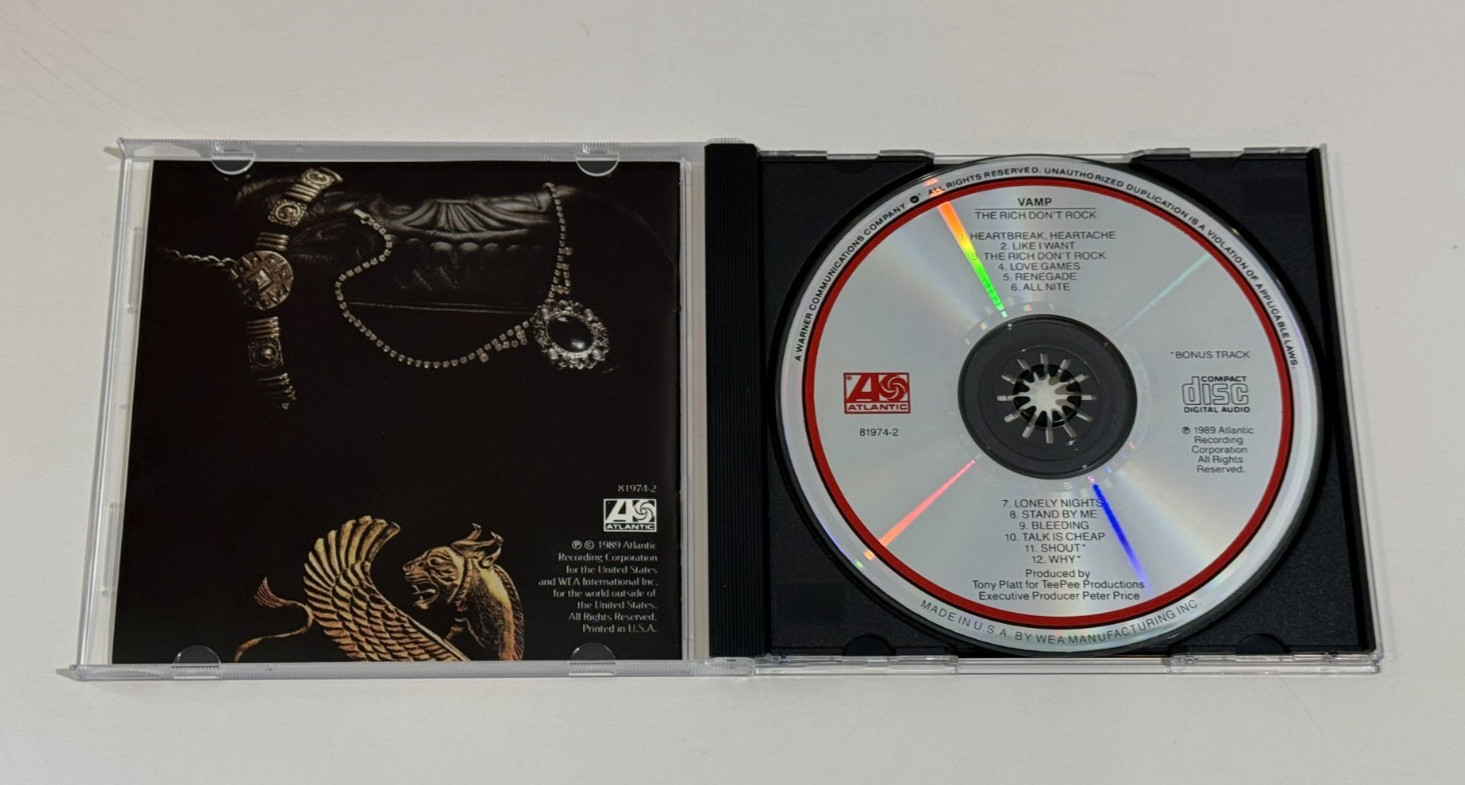 Vamp The Rich Don't Rock CD 1989 Atlantic Records Hard Glam Rock