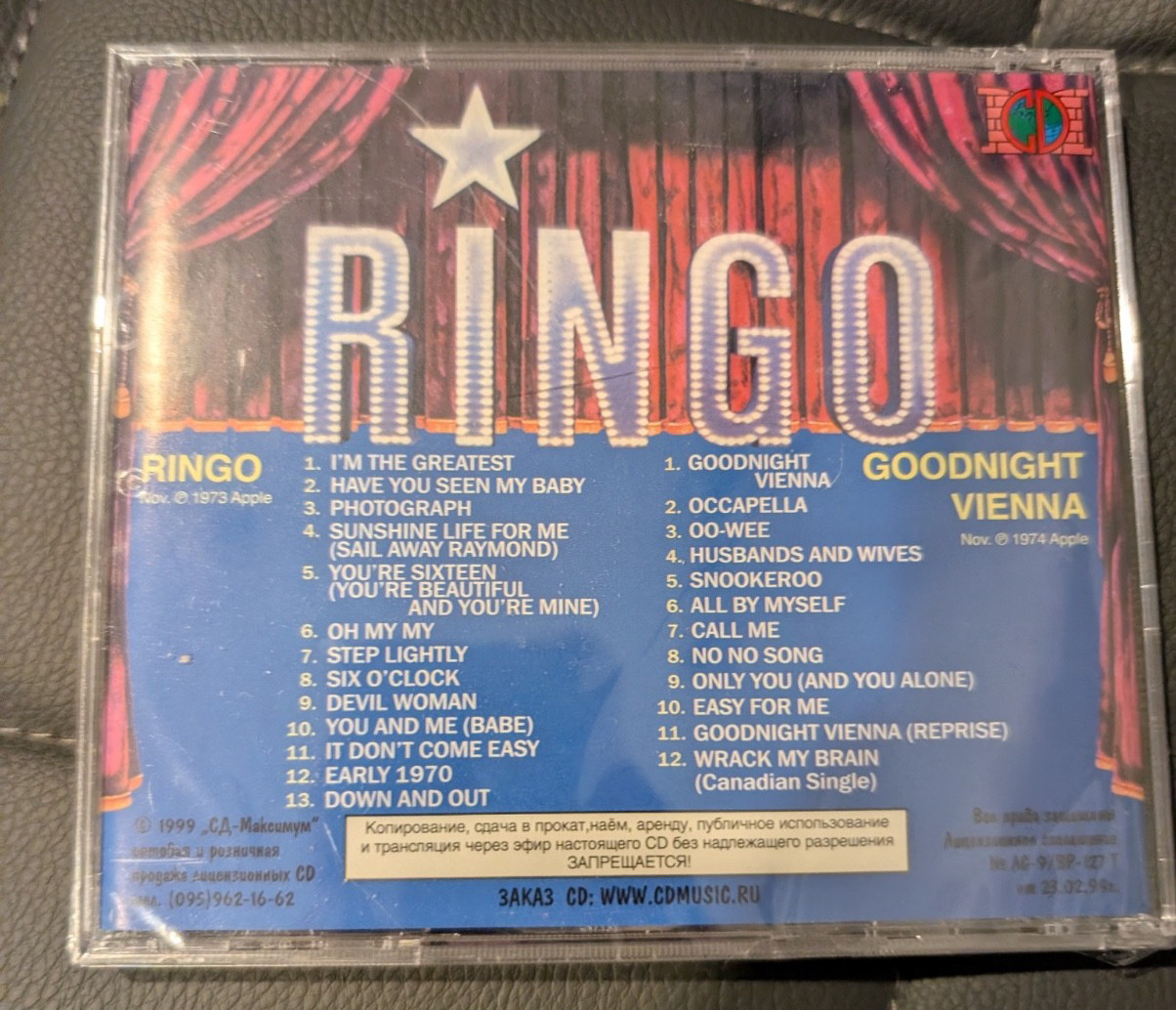 RINGO STARR - RINGO / GOODNIGHT VIENNA CD BRAND NEW!!