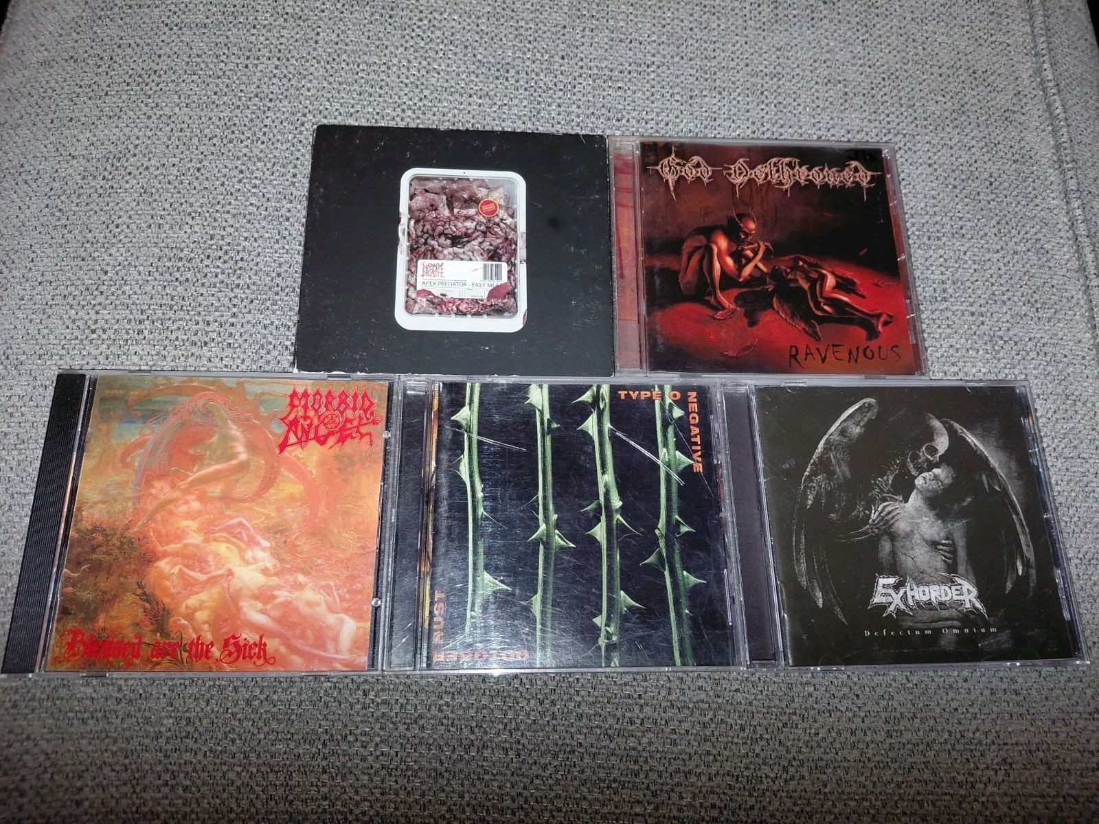 Death Metal 5 CD Lot Type O, Morbid Angel, Exhorder, Napalm Death, God Dethroned