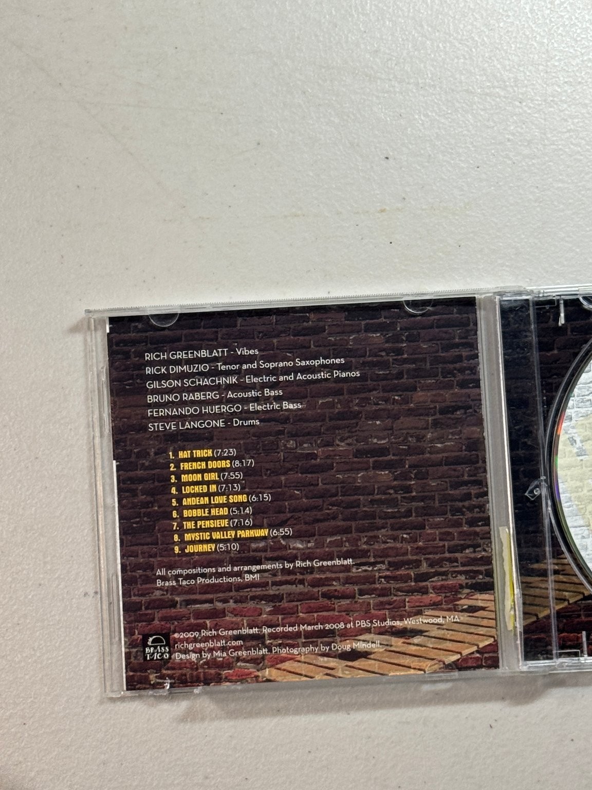 Rich Greenblatt Group – Hat Trick CD 2009 Jazz Vibes Brass Taco Productions