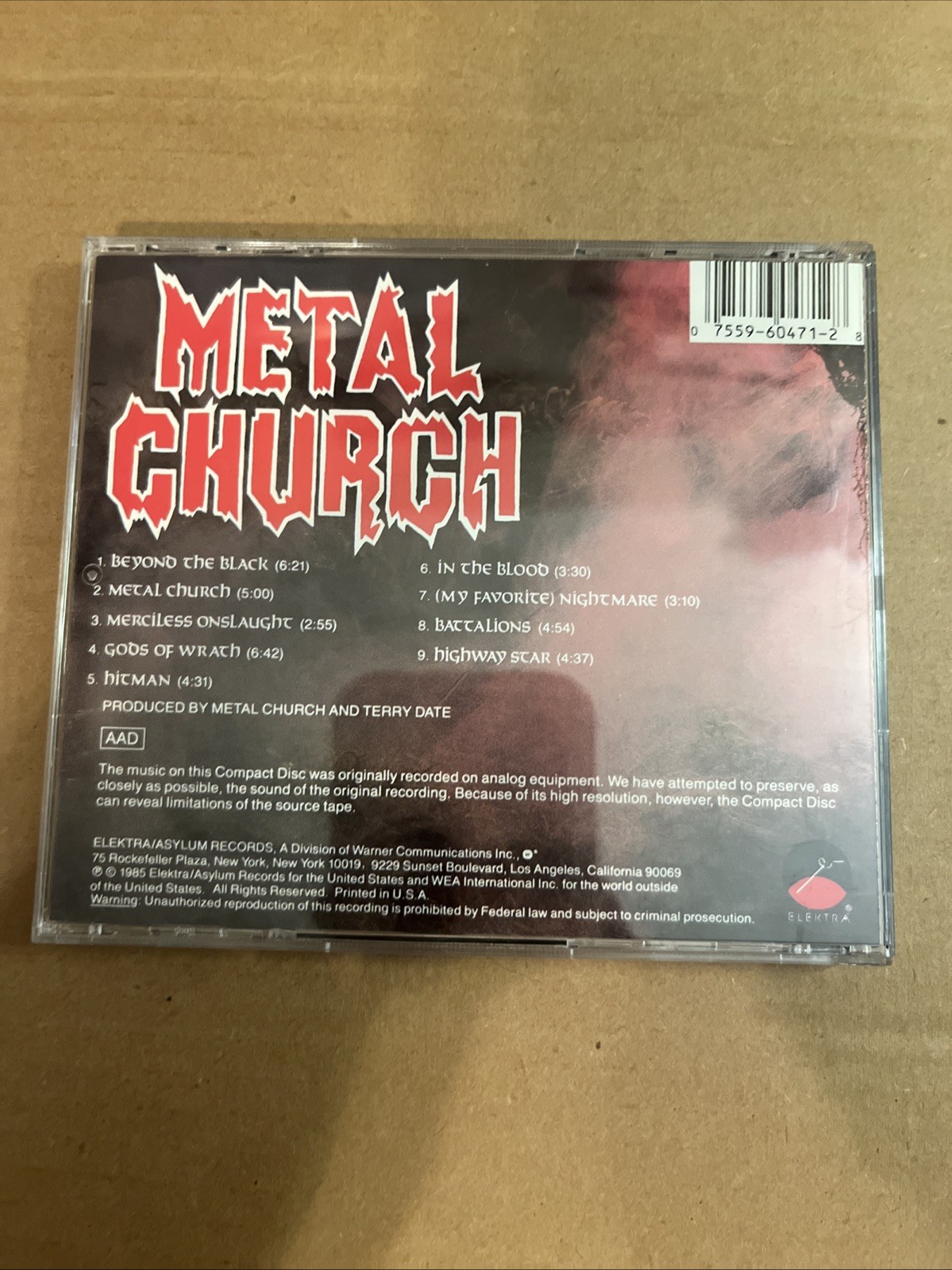Metal Church - Metal Church [CD] Metal Rock VG Cracked Case