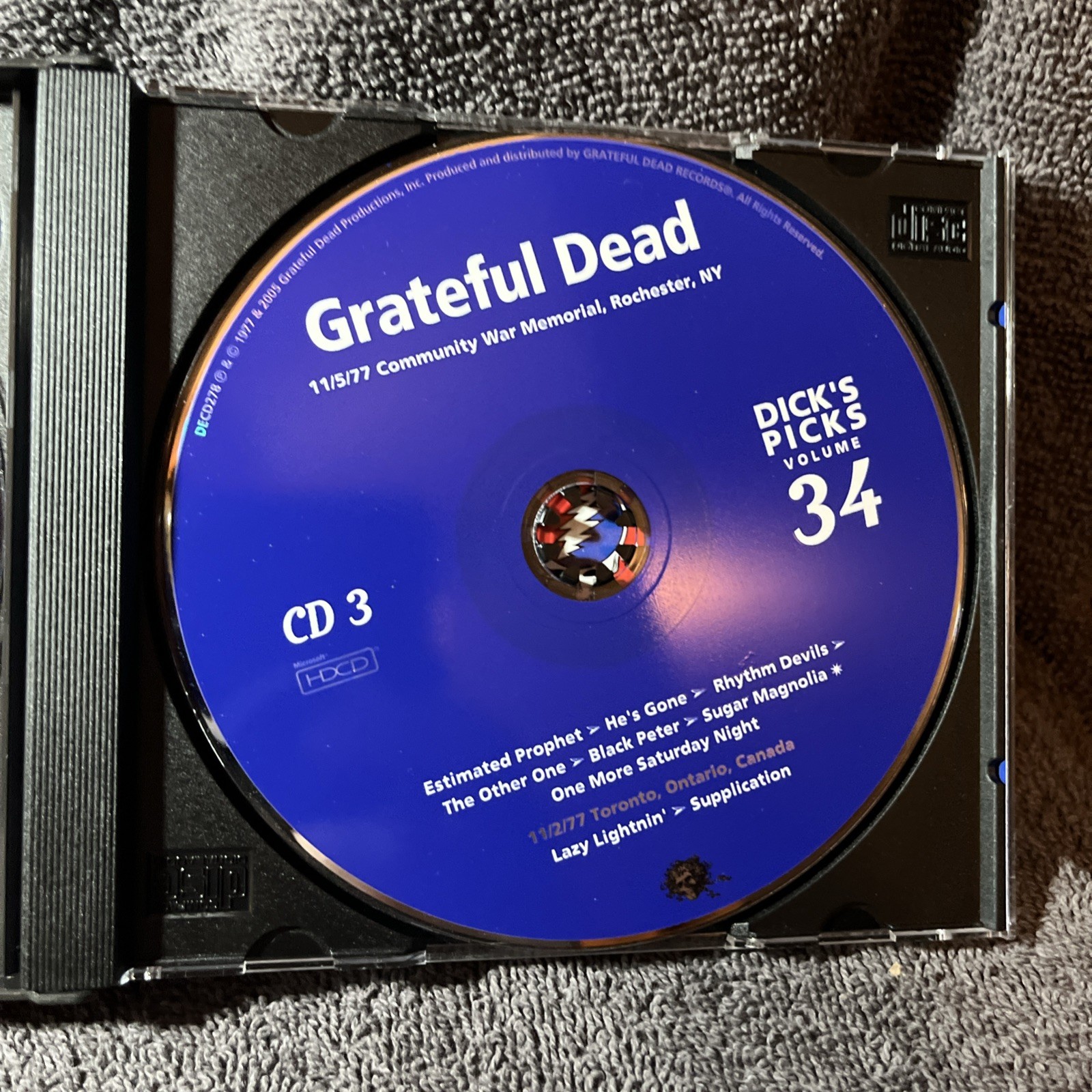 Grateful Dead Dick's Picks VOL 34 3 CDs 2005 Edition 11/5/77 Dave’s OG Issue
