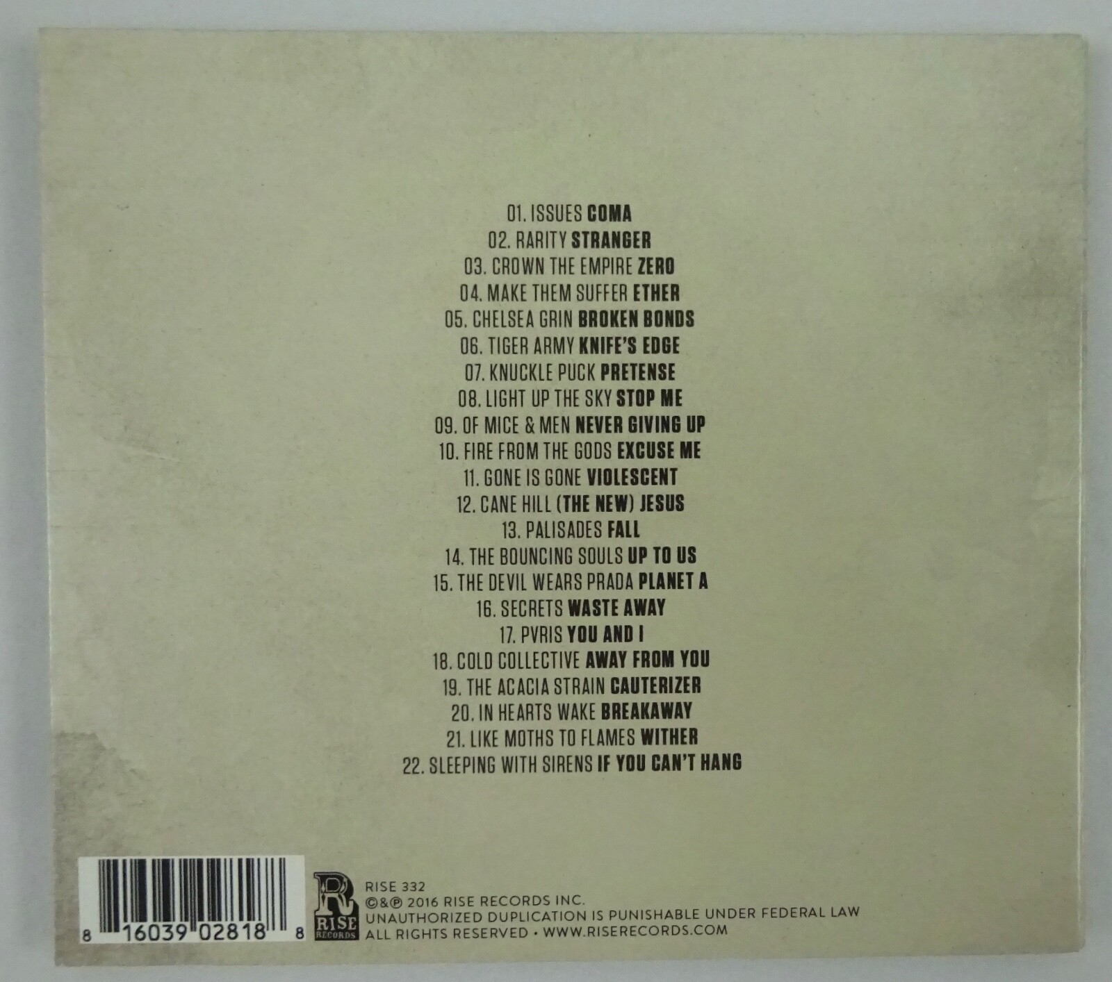 Rise Records Sampler CD Various Artists