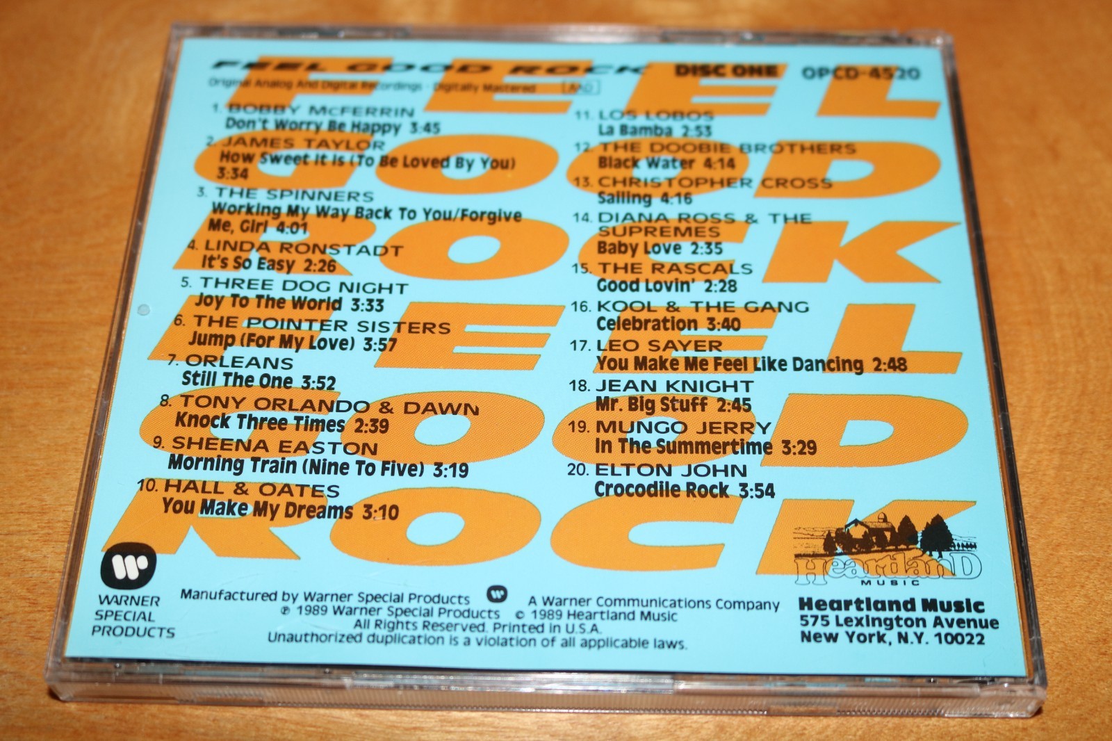 FEEL GOOD ROCK Disc 1 CD Pop Rock R&B AOR Oldies Classic VARIOUS 1989 Warner oop