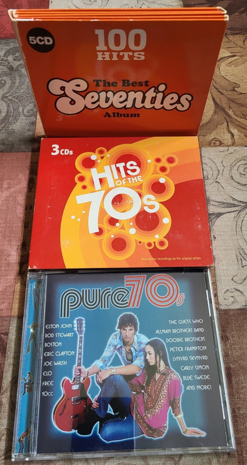 Lot of 3 70s CDs Compilations Various Artists Top Hits Greatest Hits 9 Total CDs