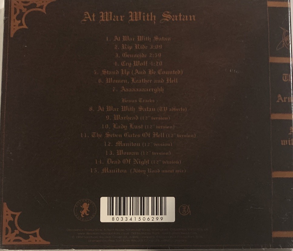 Venom - At War with Satan CD 2016 Dissonance Productions DISS003CD [SEALED] *UK