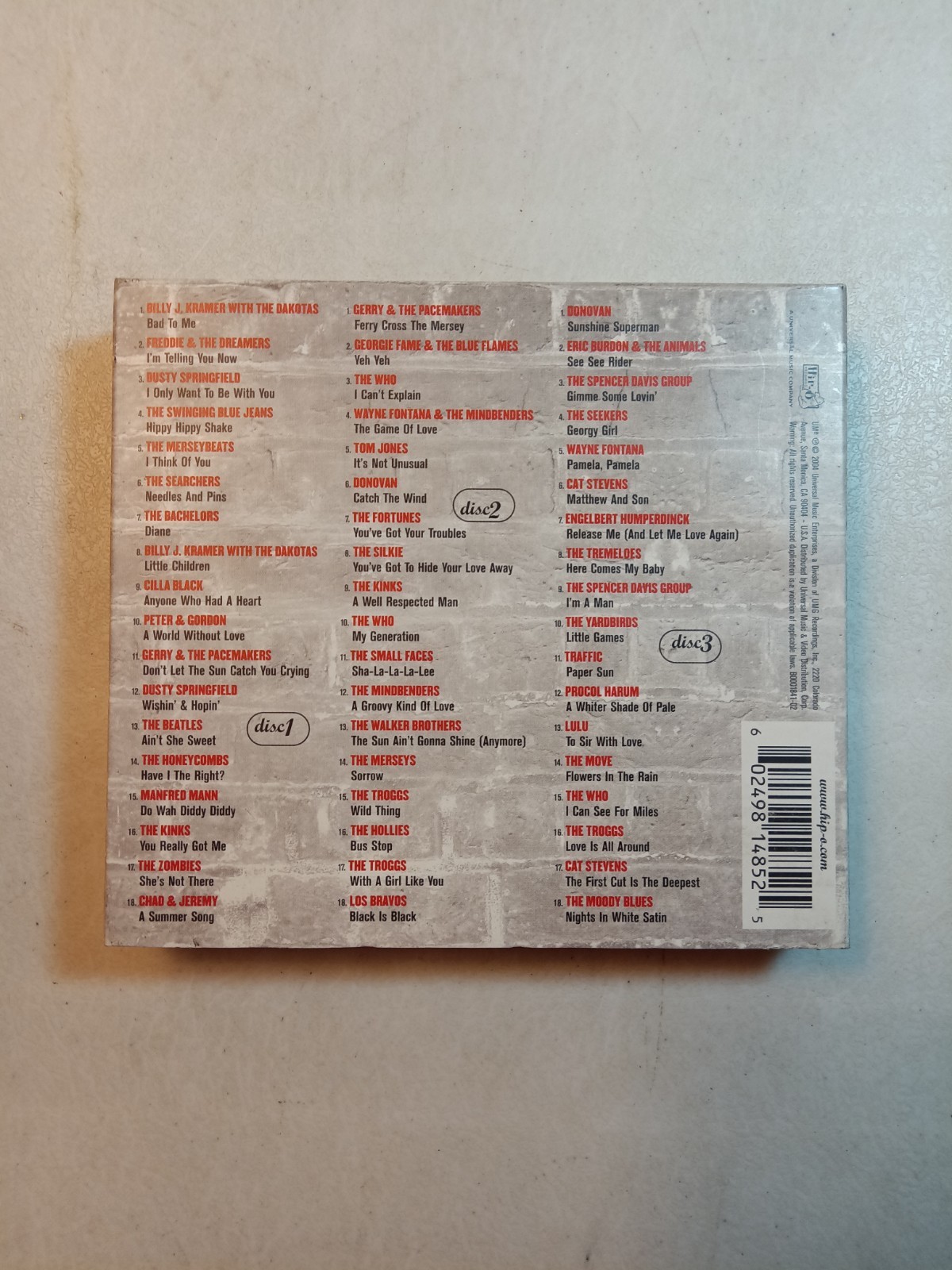 The British Invasion: 1963Excc-1967 ~ Various Artists ~ Rock ~ 3 CDs Like New