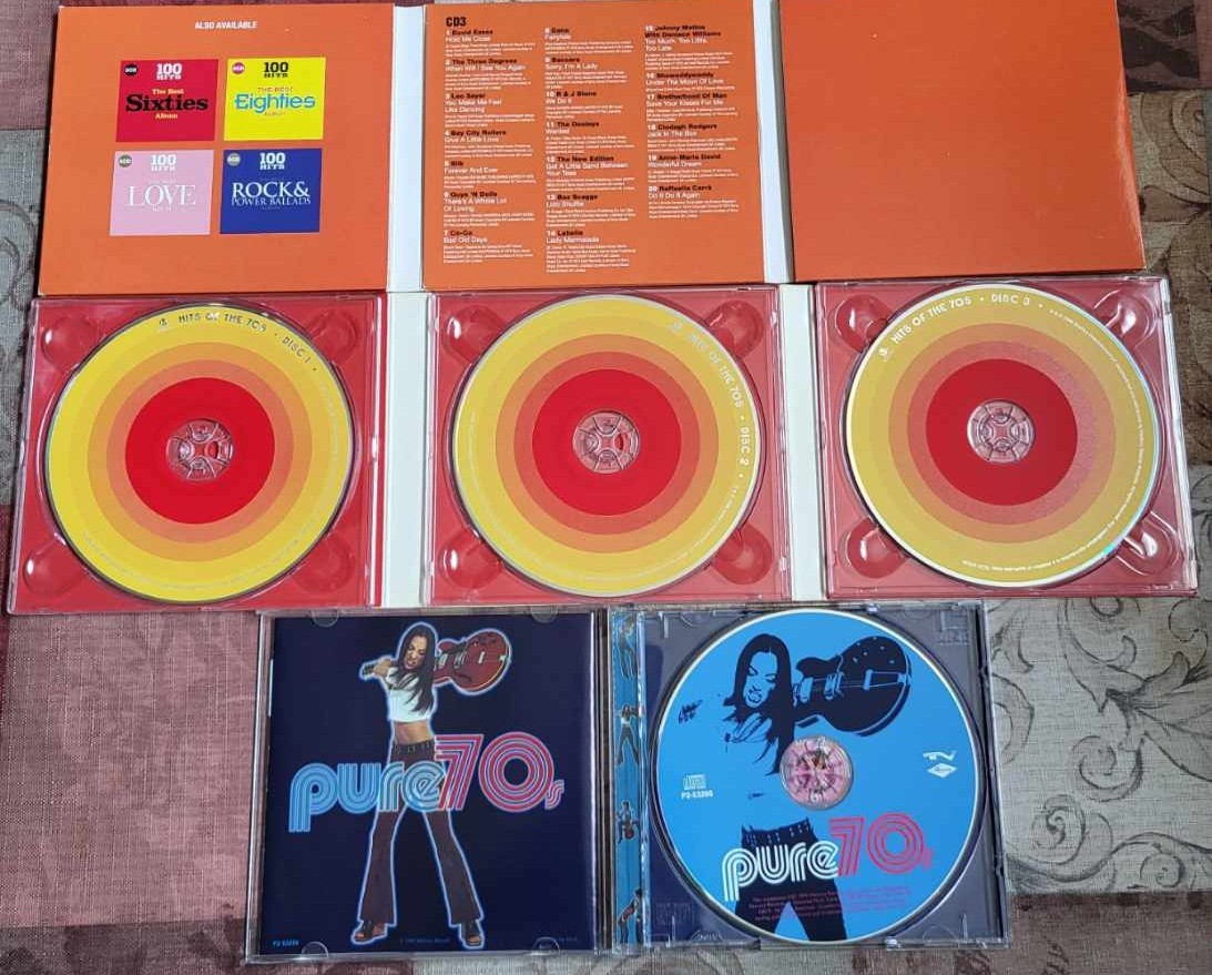 Lot of 3 70s CDs Compilations Various Artists Top Hits Greatest Hits 9 Total CDs