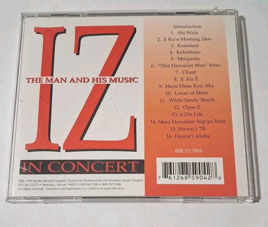 Iz in Concert by Israel Kamakawiwo'ole (CD 1998 Big Boy Records) BBCD 5904 US
