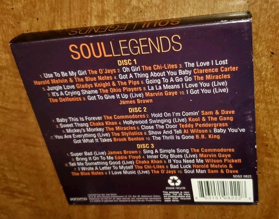 Soul Legends 3 CD Box Set 2013 Sonoma R&B 60s 70s Original Artist Tin Box Import