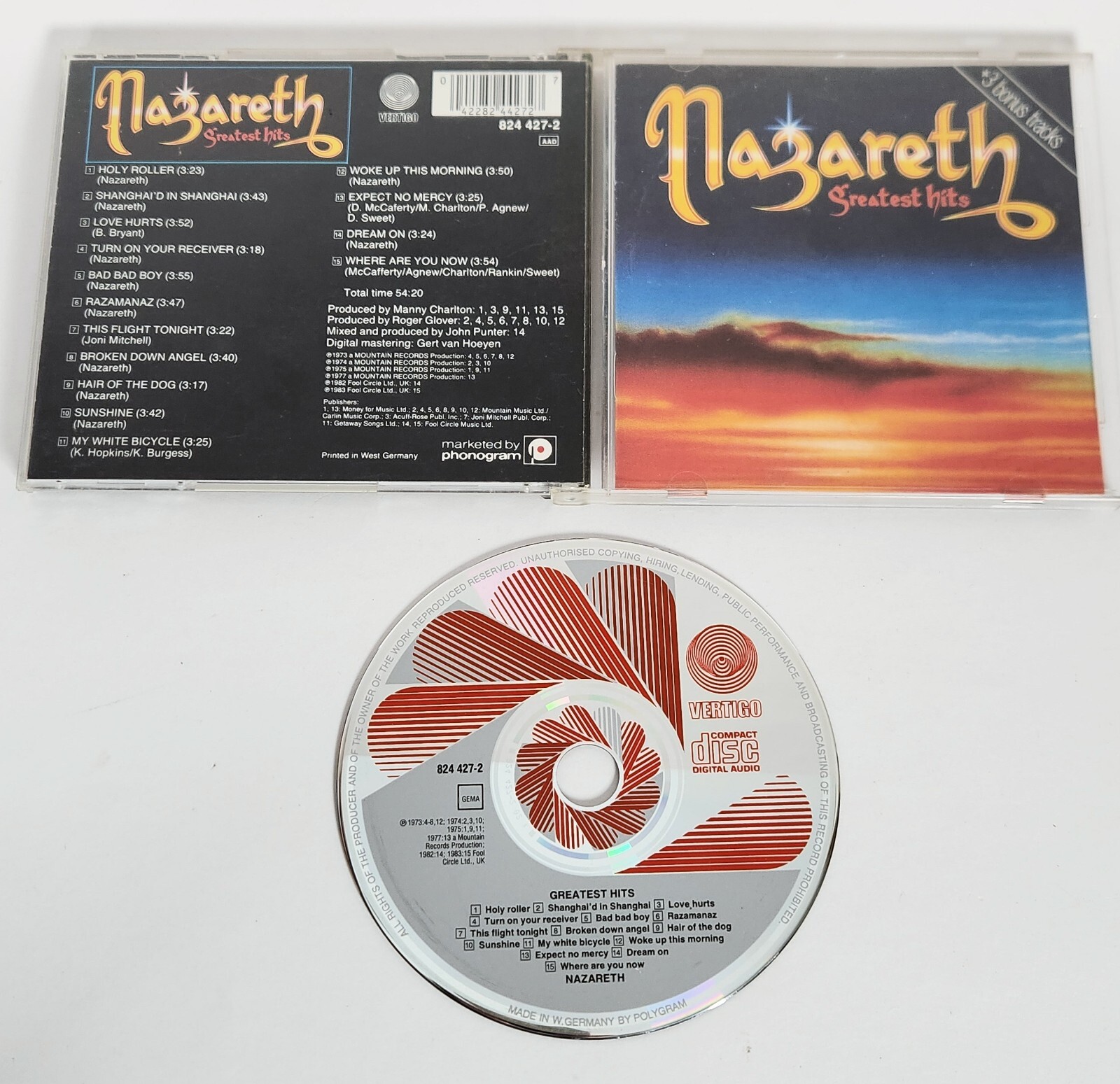 Nazareth Greatest Hits WEST GERMANY Vertigo ORANGE SWIRL CD Smooth Case Love Hur