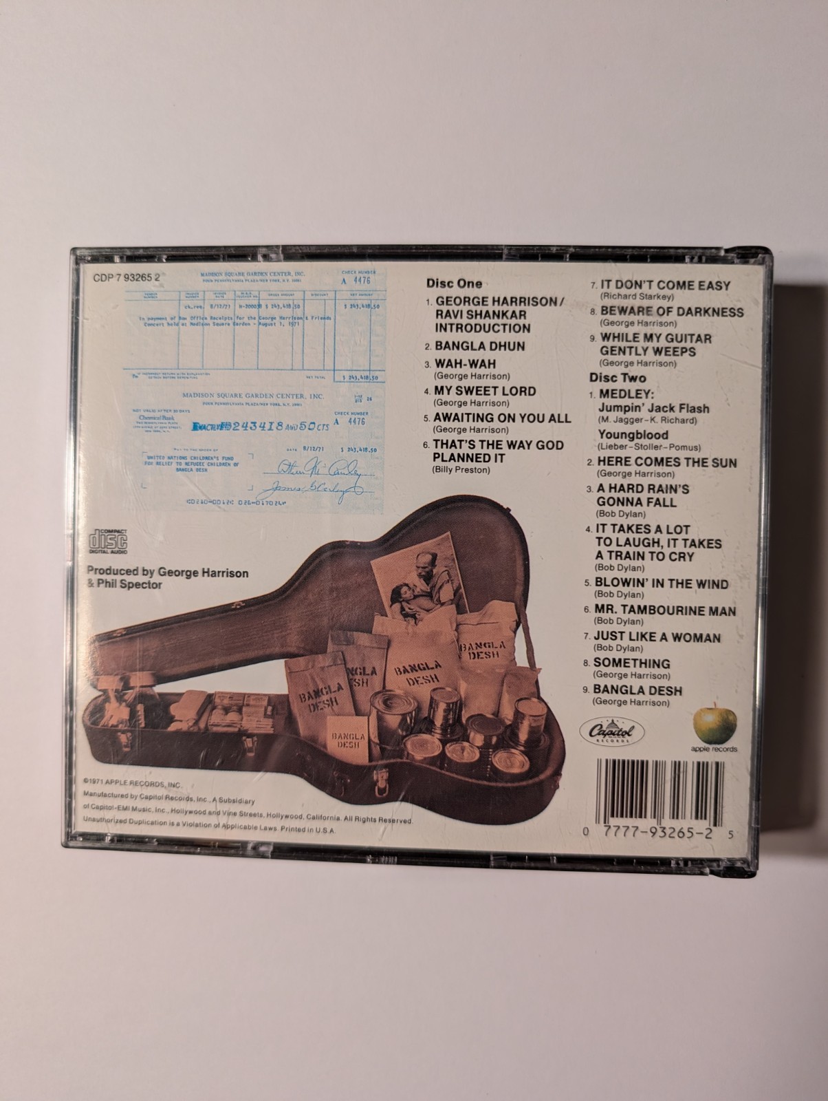 The Concert For Bangladesh : George Harrison : 2 CD-Set : LN