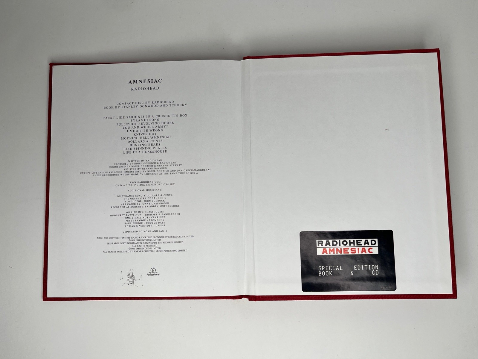 Radiohead Amnesiac CD Art Book Collector's Edition + Hail to the Thief MTA card