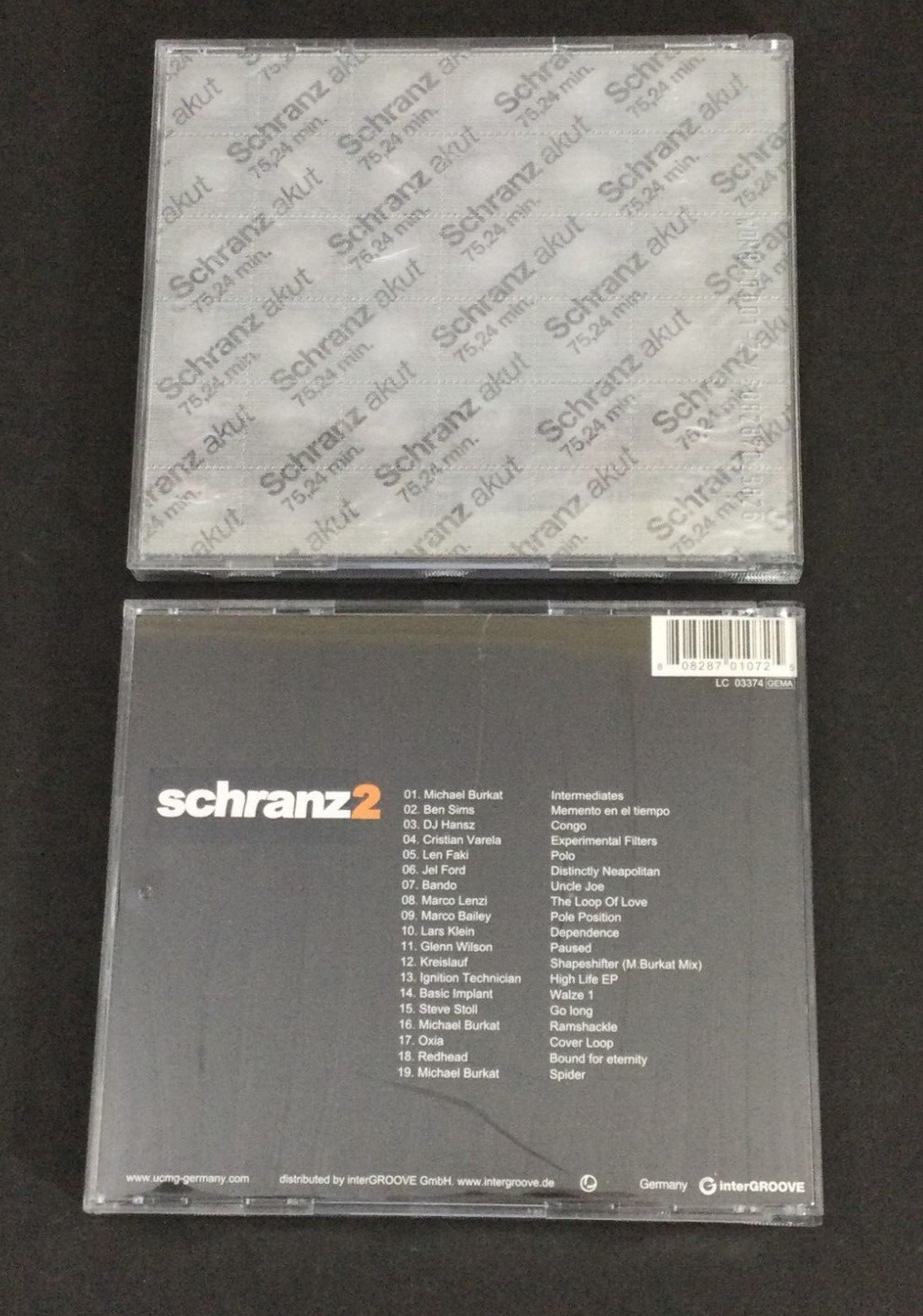 RARE! Schranz Akut 75,24 min AND Schranz2 - CD Import NM