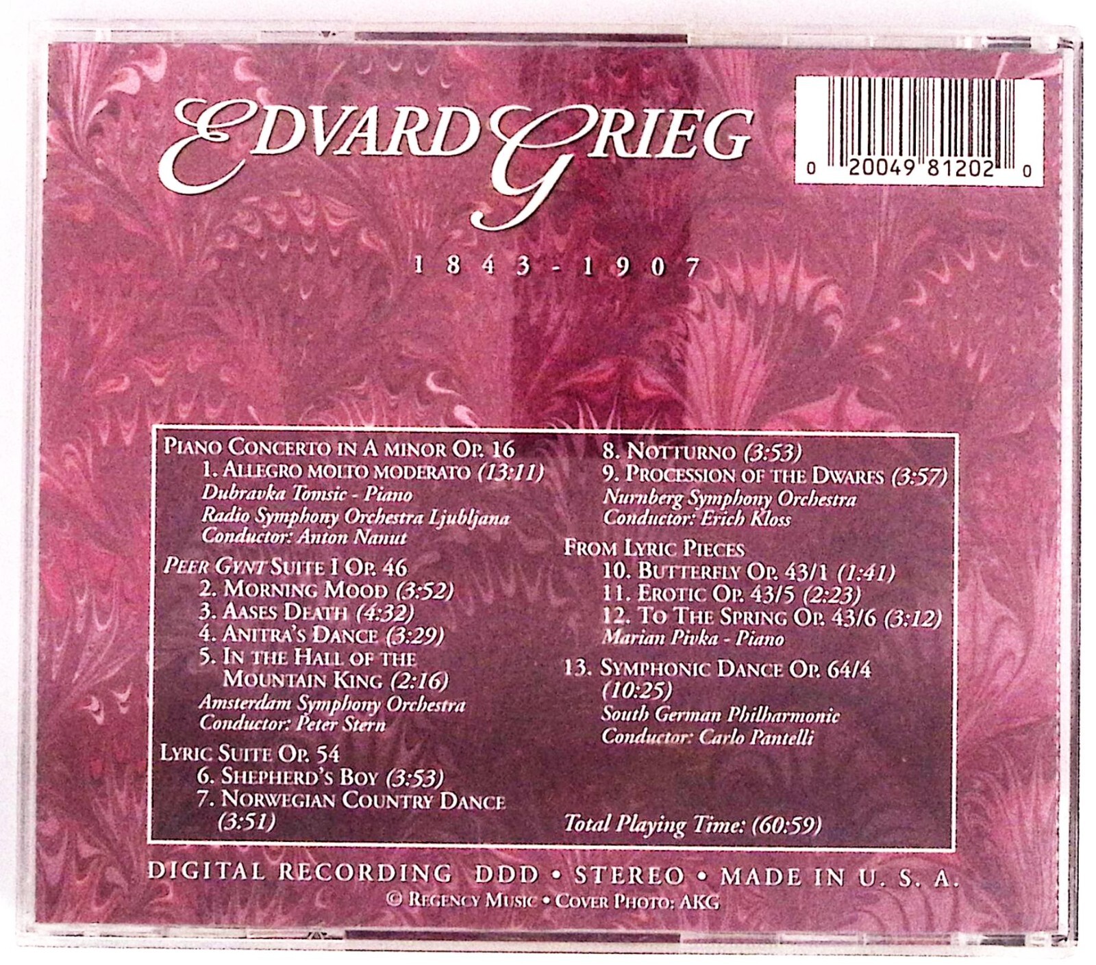 GRIEG SELF TITLED GRIEG REGENCY MUSIC CD 5448