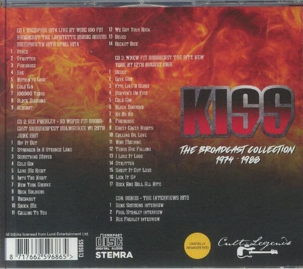 Kiss – The Broadcast Collection 1974 - 1988 4 CD Set - Compilation Album