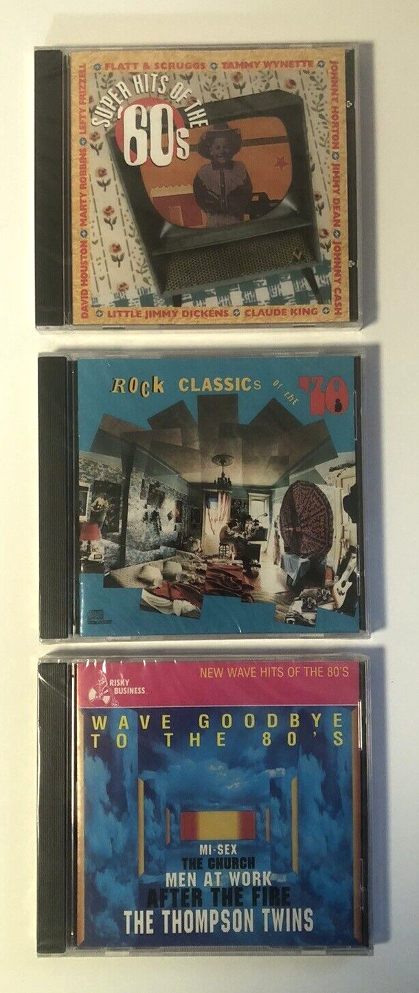 3 New 1960s 1970s 1980s Rock New Wave Hits Promo CD Lot Record Label Sealed NOS