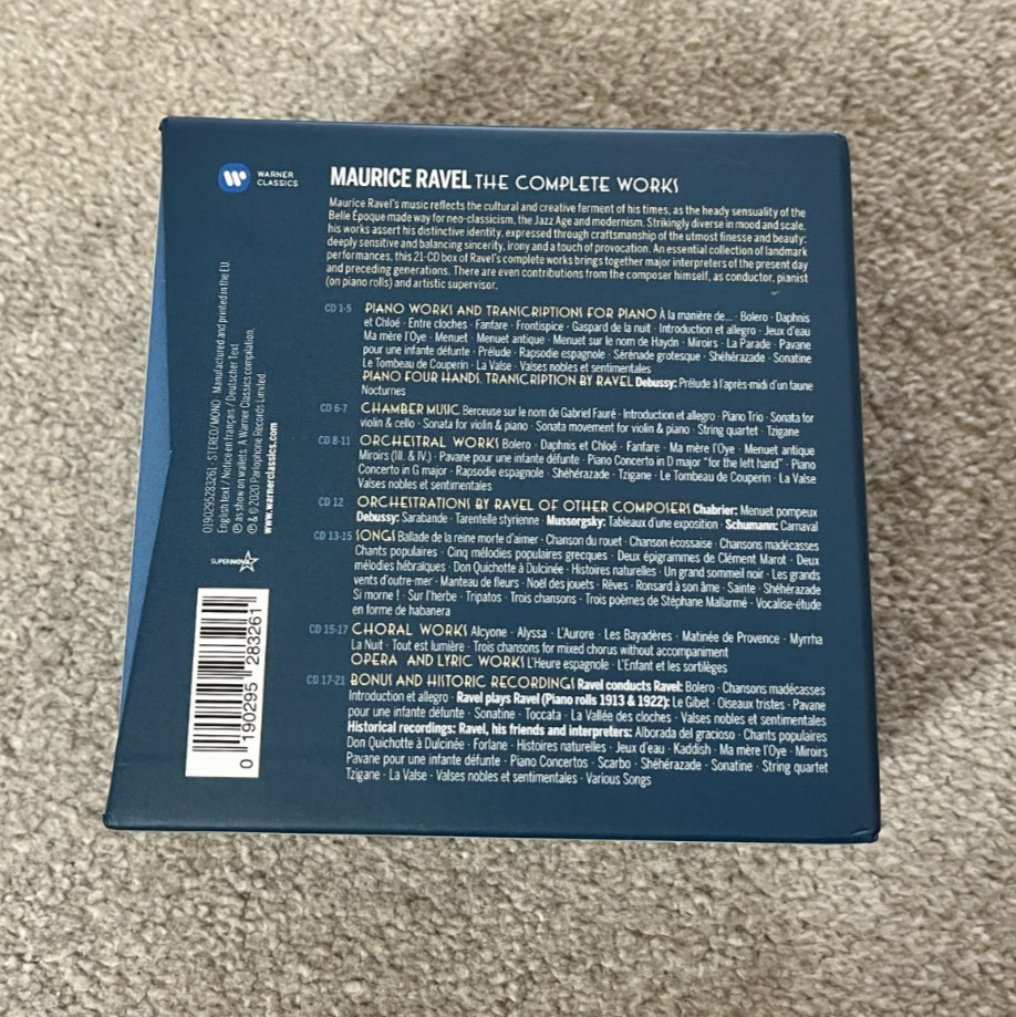 Maurice Ravel The Complete Works 21 CD Box Set Classical Warner Classics