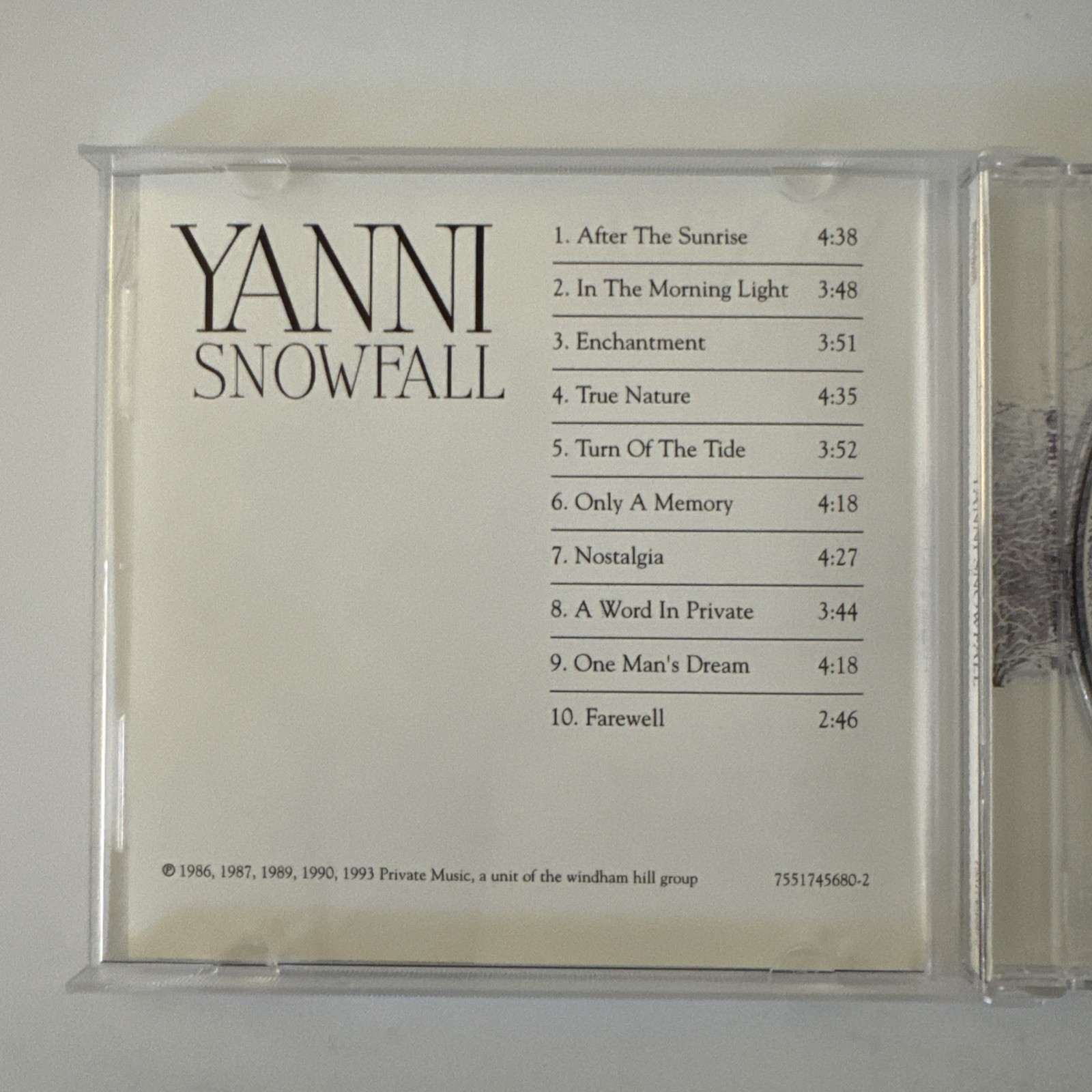 Yanni 4 CD Lot In The Mirror, Chameleon Days, Niki Nana & Snowfall VG+