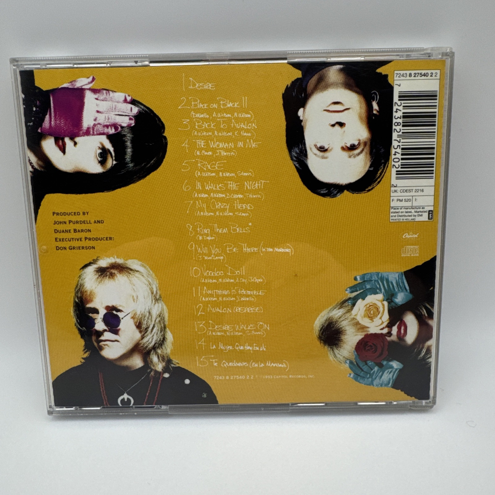 Heart Desire Walks On CD 1993 Capital Ann and Nancy Wilson Ron Nevison (Prod).