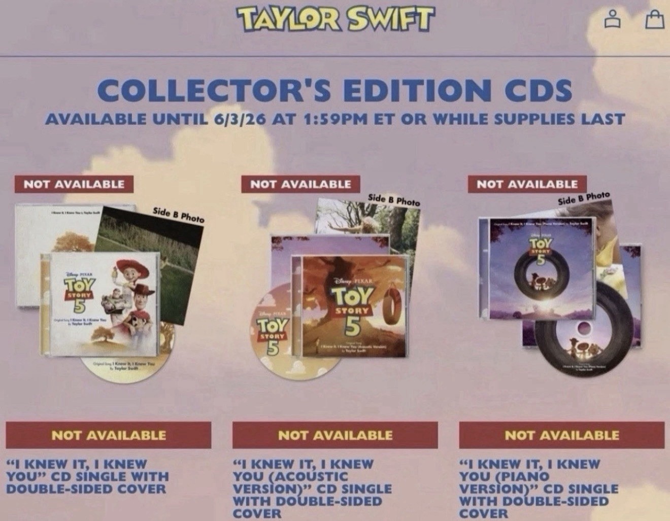 Taylor Swift X Toy Story Limited Edition Collector CDs - All 3 Covers -IN HAND ✅