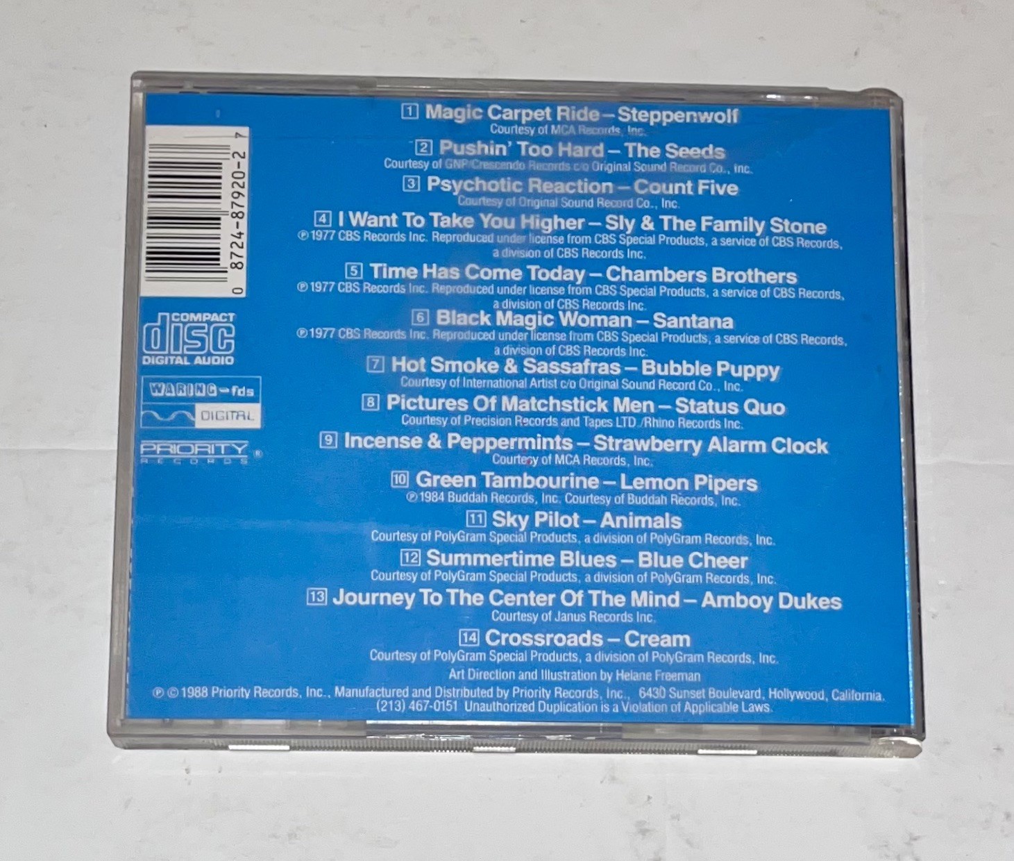 Best Of 60s Psychedelic Rock CD 1988 Priority Records Various Artists TESTED