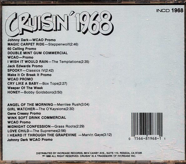 CRUISIN' 1968 *Sealed* CD Steppenwolf, Temptations, Box Tops, Bobby Goldsboro