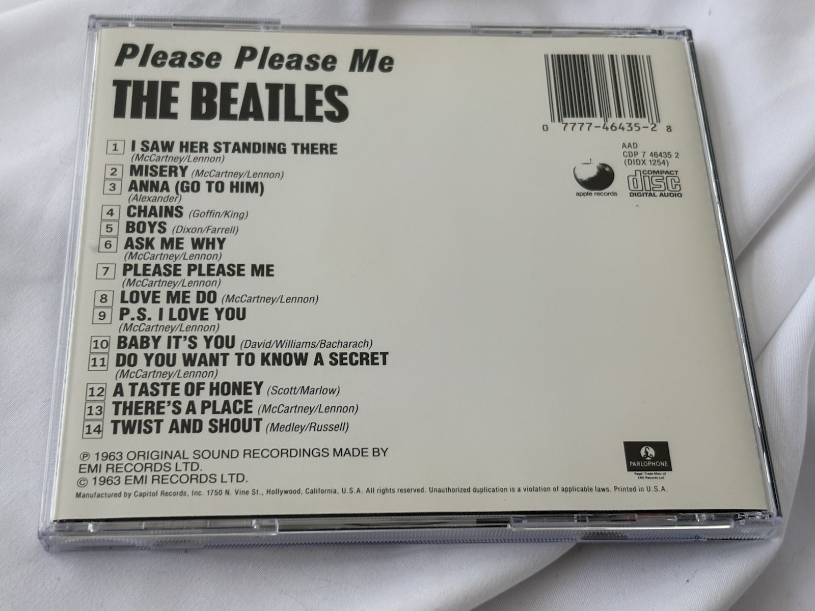 The Beatles Please Please Me CD EARLY PRESS! Parlophone CDP 7 464352 John Lennon