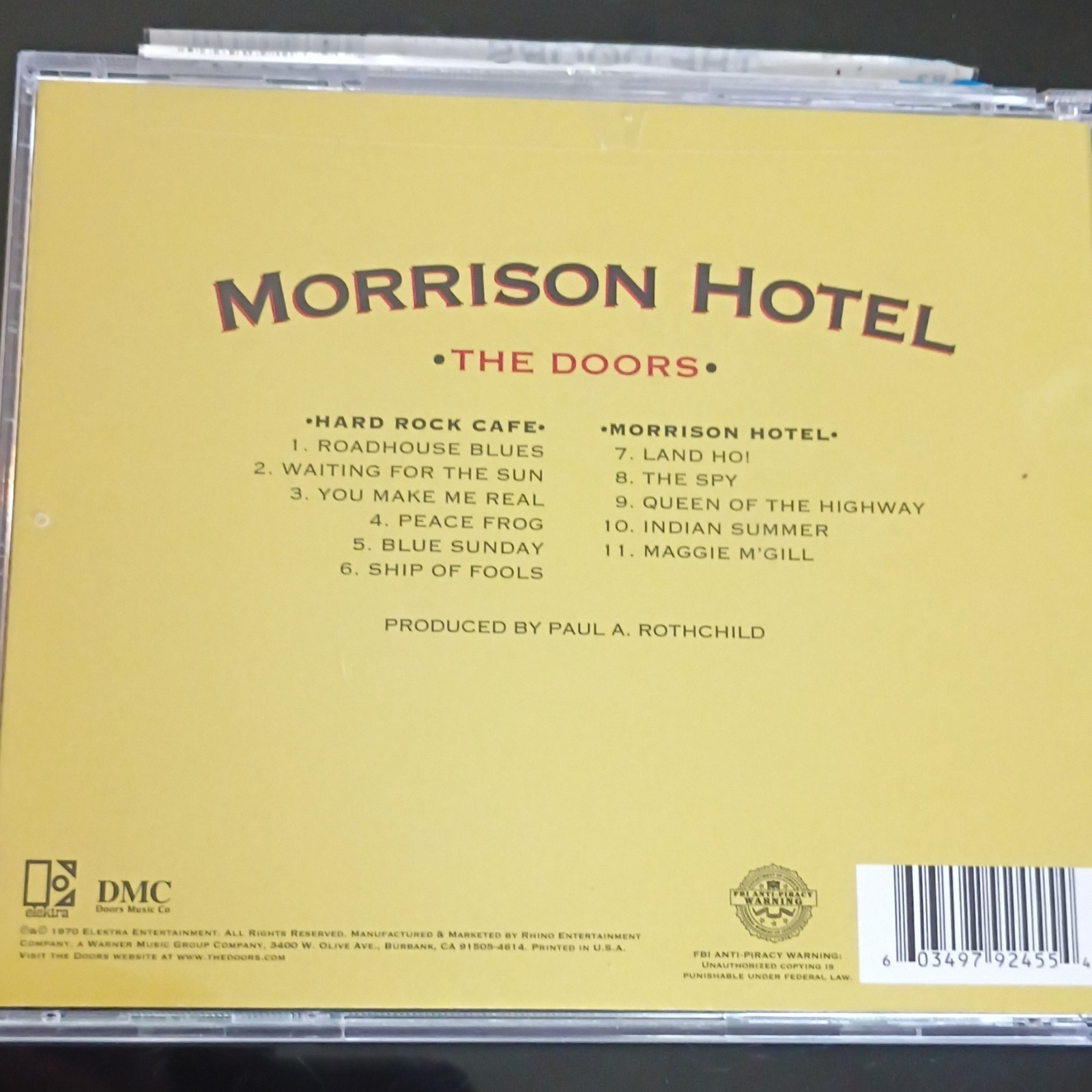 The Doors - Morrison Hotel CD Elektra 1970. VG+
