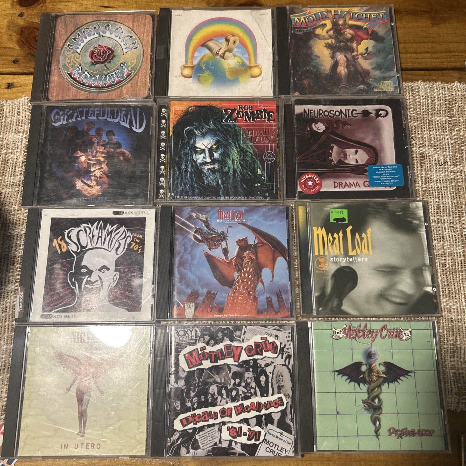 12 CD Lot Grunge / Metal Greatful Dead, Motley Crue, Meat Loaf, And More