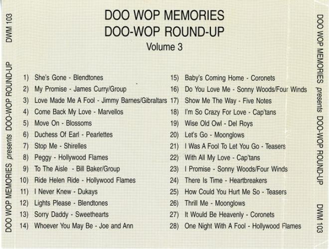 Various - Doo Wop Memories Volume 3 Doo-Wop Round-Up (CD, Comp) (Very Good Plus